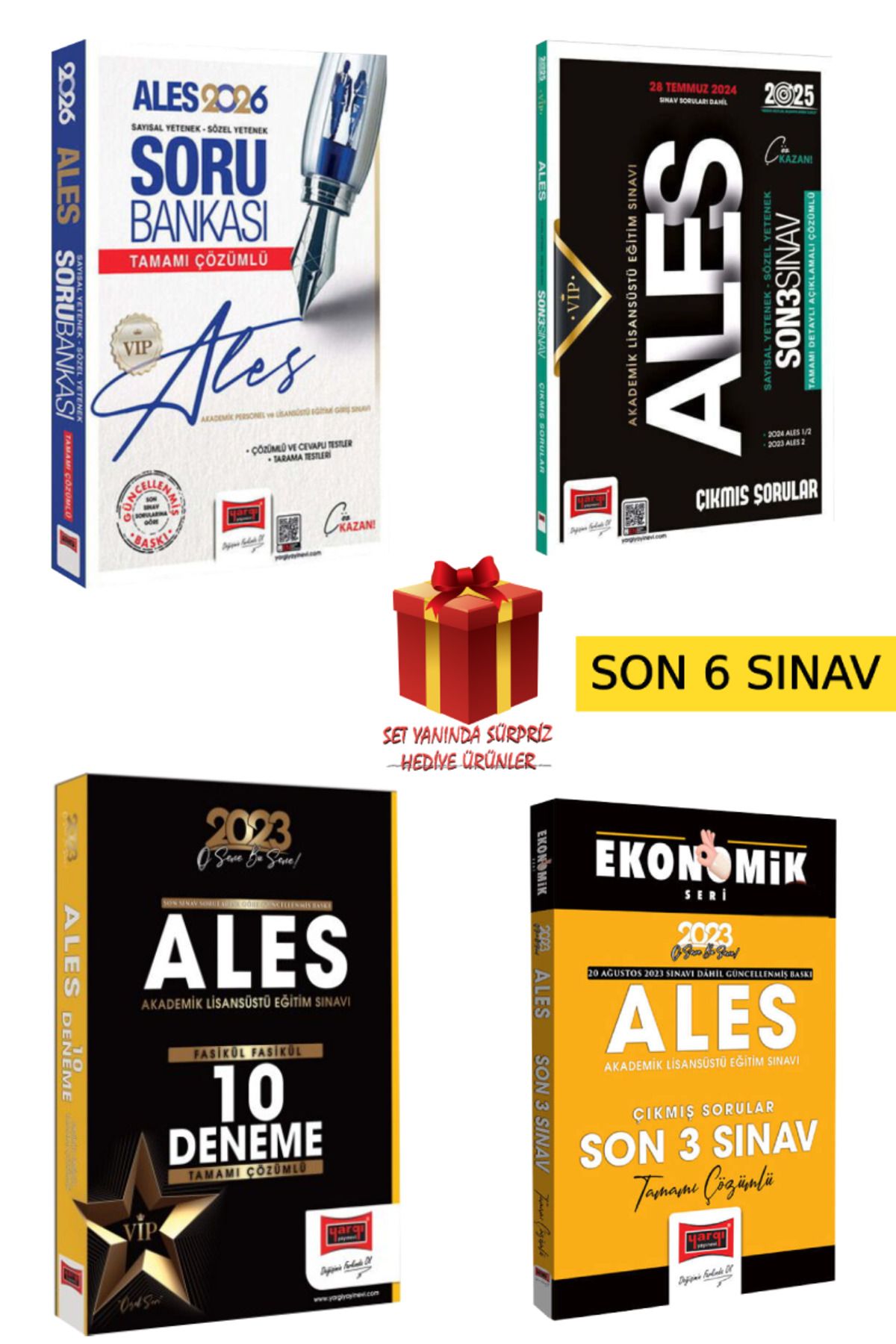 Yargı Yayınları 2025 ALES Soru Bankası+ 10 Deneme+ Son 6 Yıl Çıkmış Sorular Seti+ Sürpriz Hediye