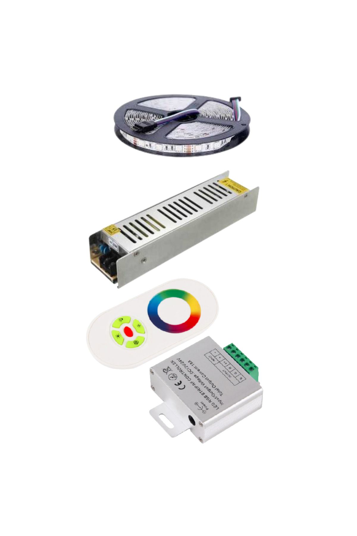 Asşerit Led Rgb Şerit Led 25 Metre Dokunmatik Kumanda Ultra Slim Trafo 3 Çip 5050 İç Mekan