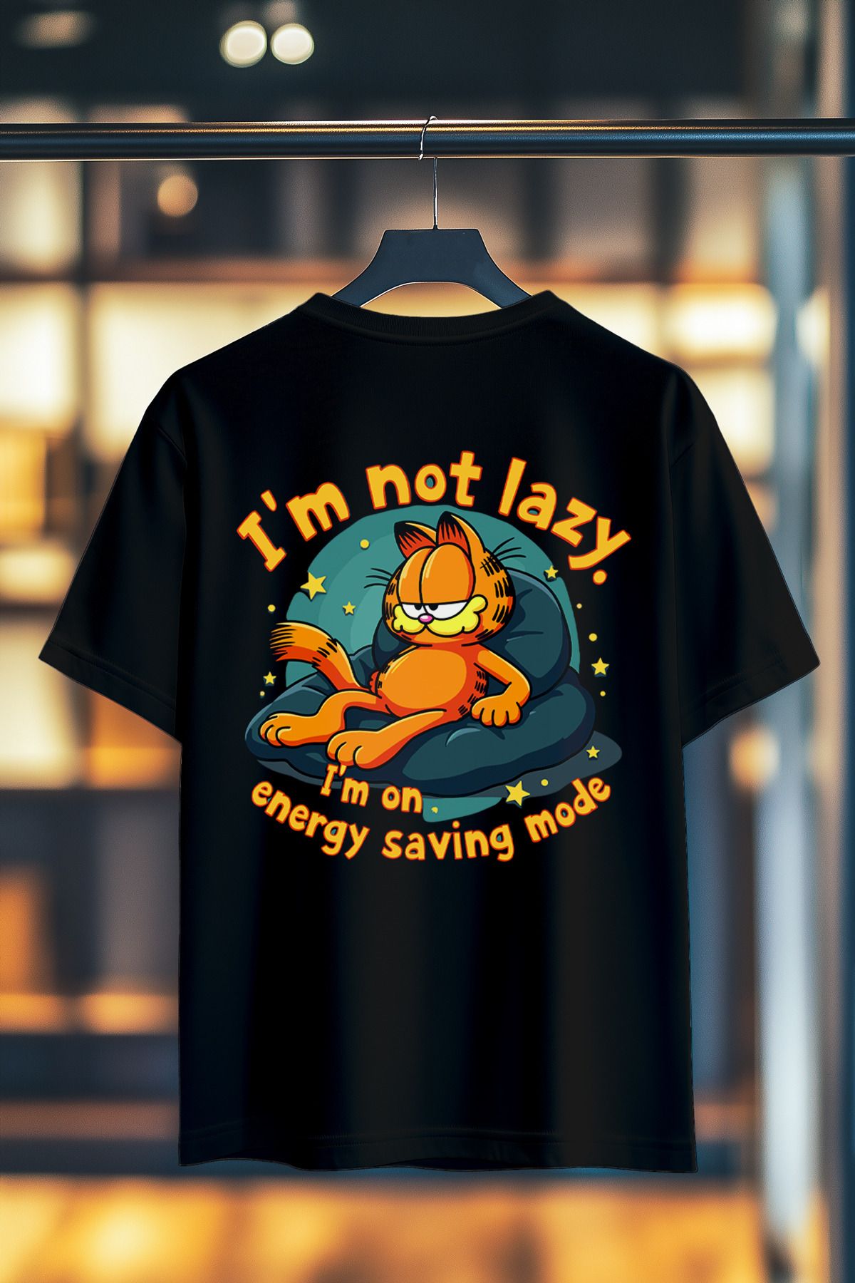 BookOrBook IM not Lazy Garf %100 Pamuk Premium Kalite Sırt Baskılı T-Shirt