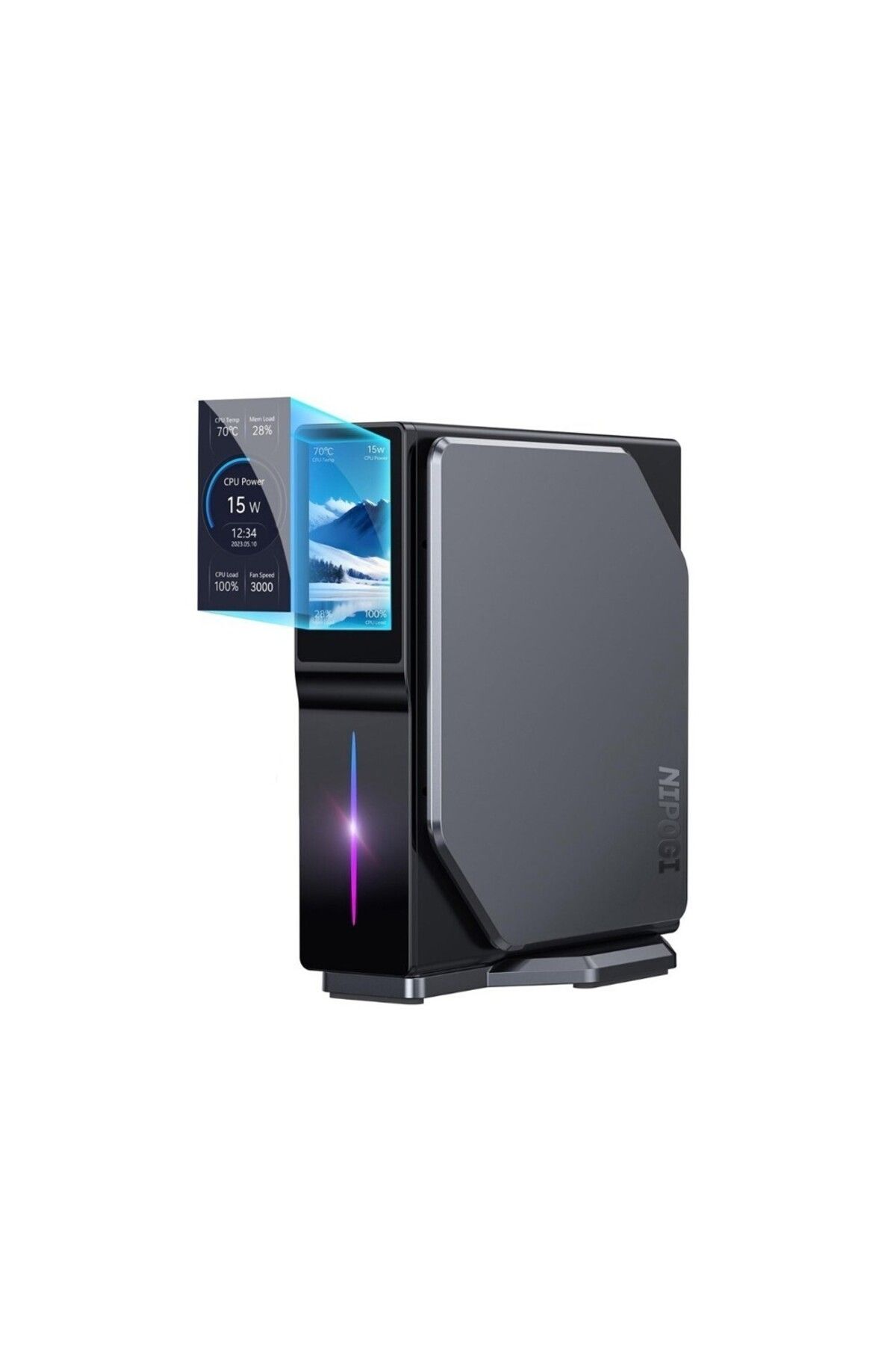 Nipogi S1-x2 N100 12.nesil 32gb Ddr4 Ram 1tb Nvme Wifi 6 Bt 5.2 Lcd Ekranlı Wın11 Pro Mini Pc