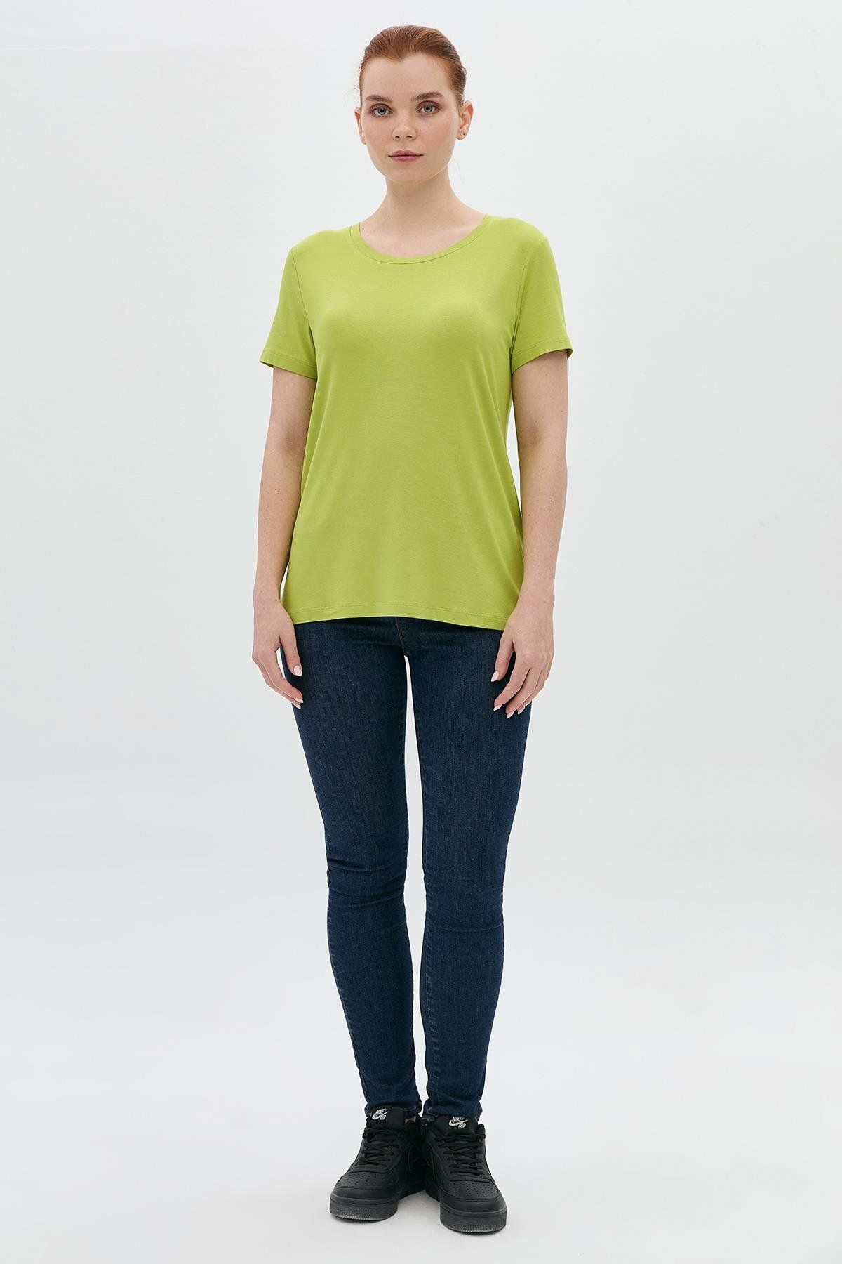 DAIDO Basic Viskon Sıfır Yaka T-Shirt