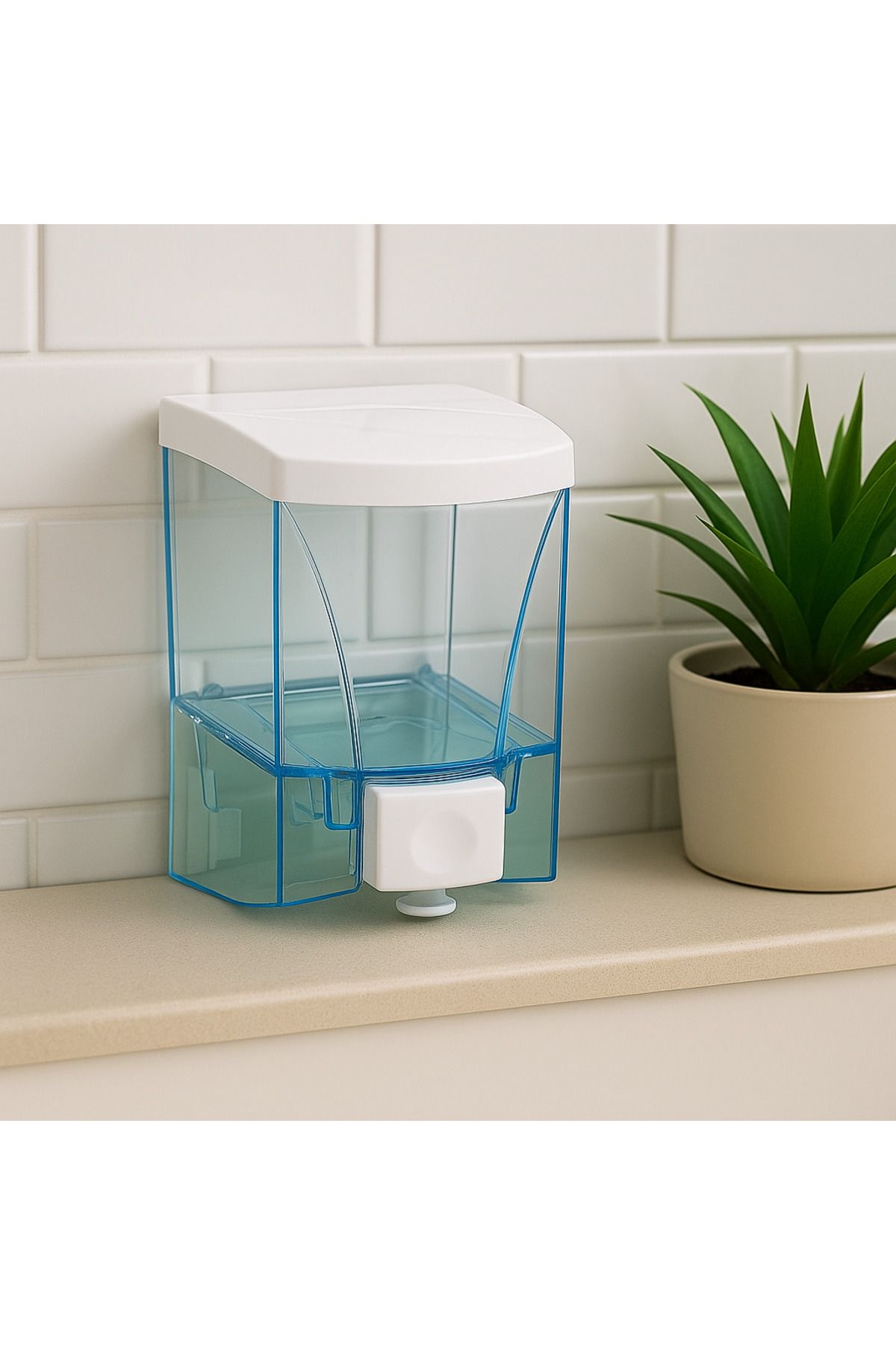Metler 500 ml Sıvı Sabunluk | Duvara Monte Basmalı Sabunluk – Şeffaf Hazne
