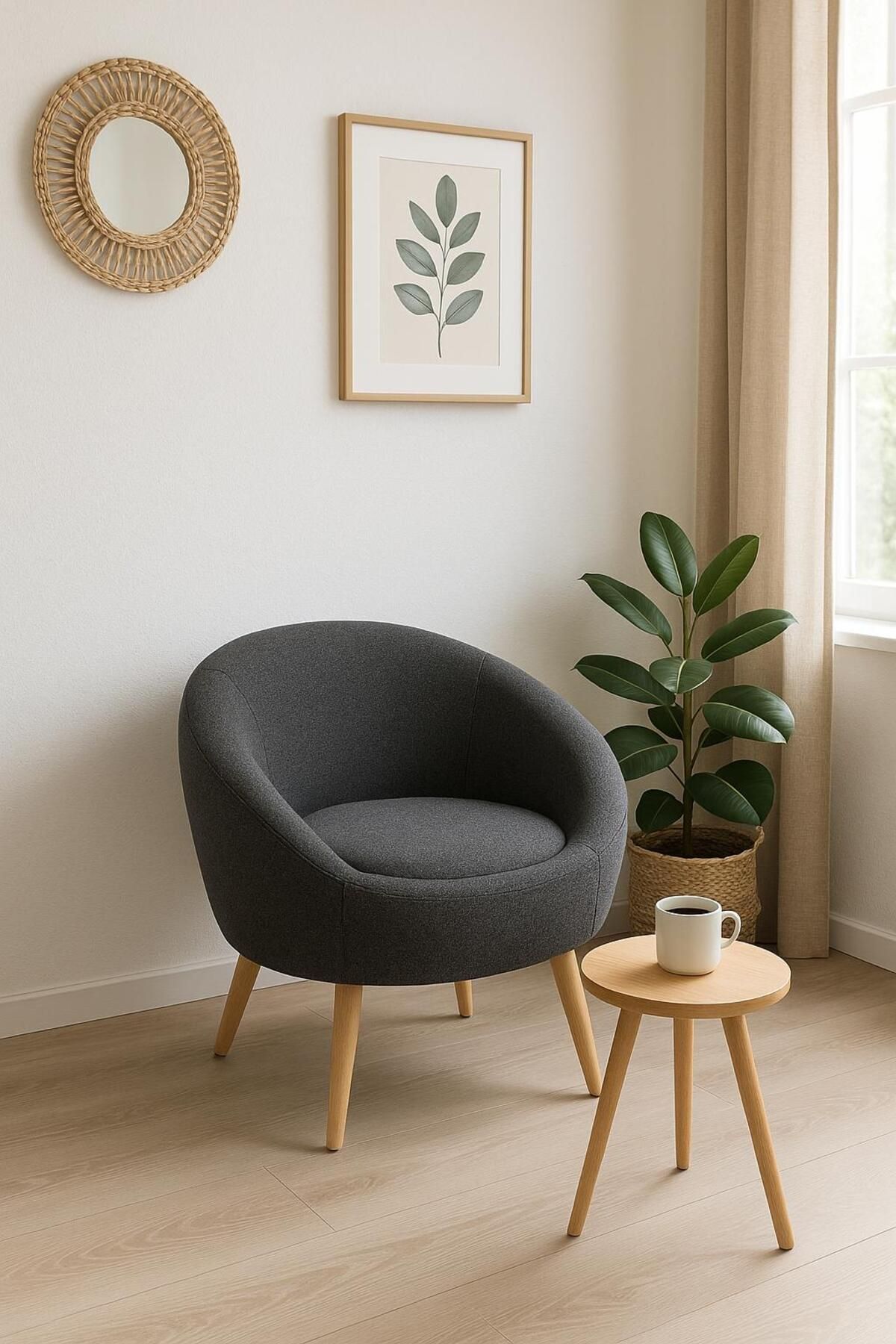 WEBPANYA Çay Seti Tekli Koltuk Berjer (SALON, BALKON, OFİS) ZİGON SEHPA HEDİYELİ