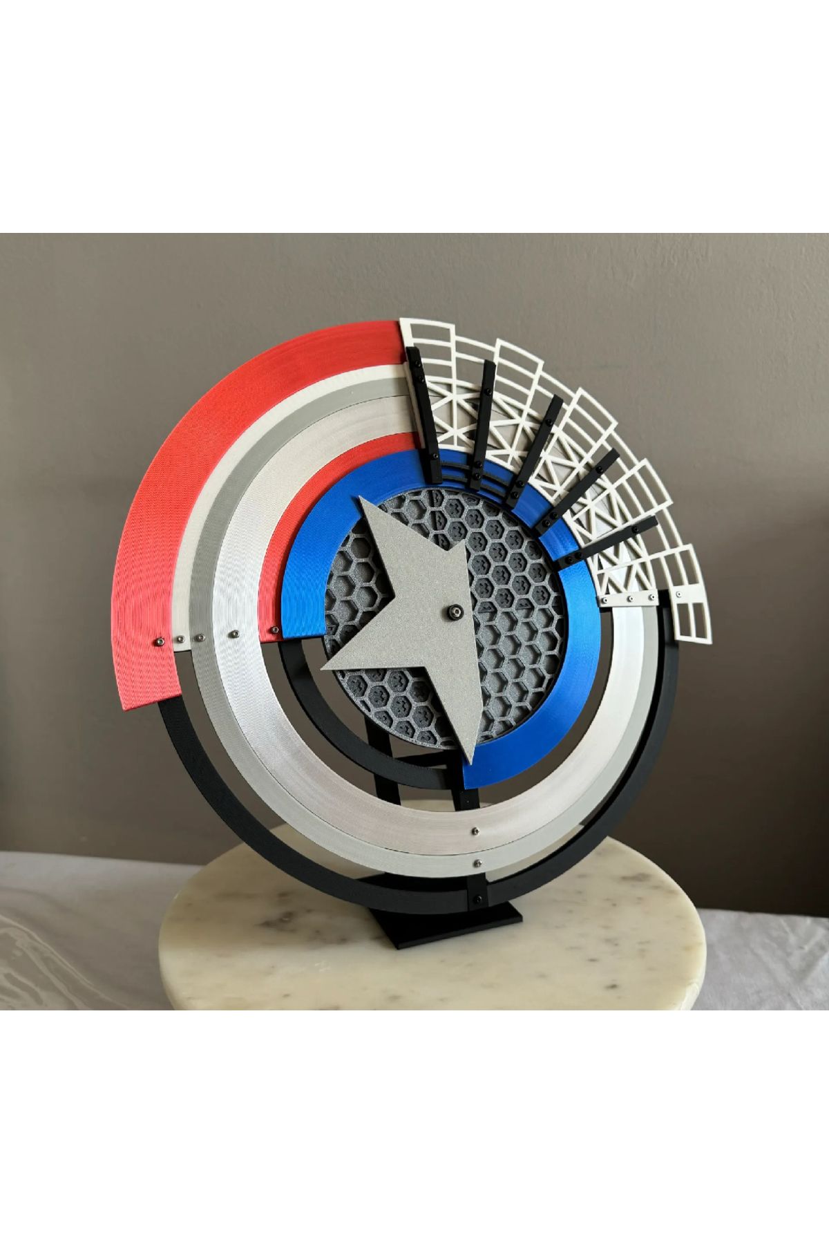 BC3DX Captain America Temalı 3D Baskı Dekoratif Kalkan