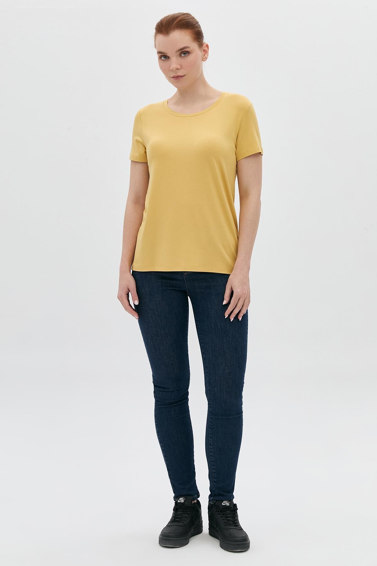 DAIDO Basic Viskon Sıfır Yaka T-Shirt
