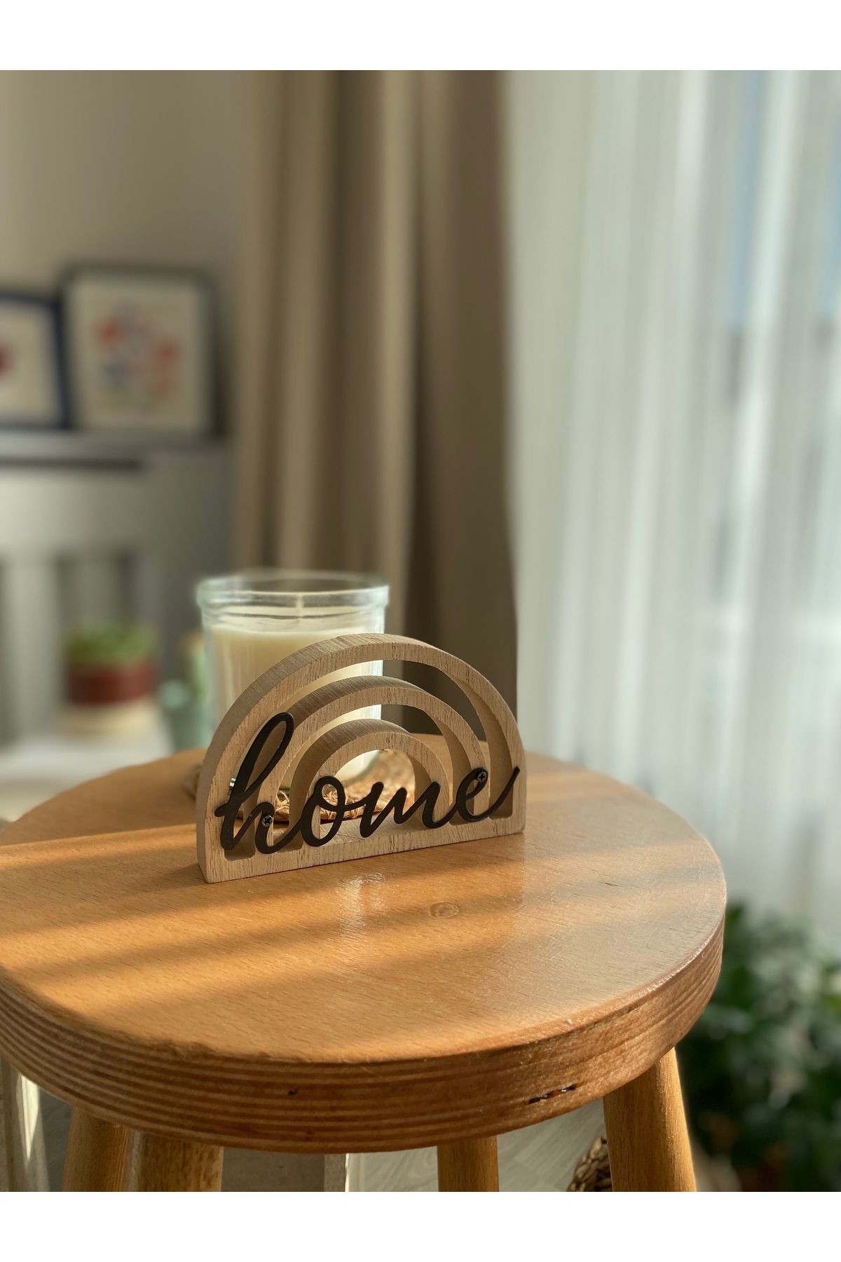 Moon Home Yazılı Ahşap Dekor
