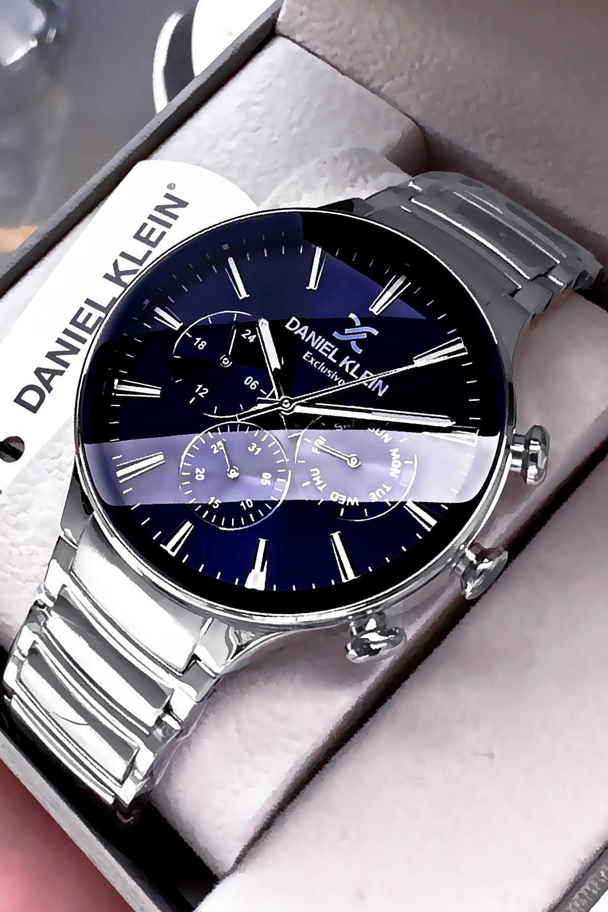 Daniel Klein Exclusive Erkek Kol Saati 3 Atm Su Geçirmez Gümüş Laci Renk Çelik Kordon Hediye Bileklik DKE2131C3