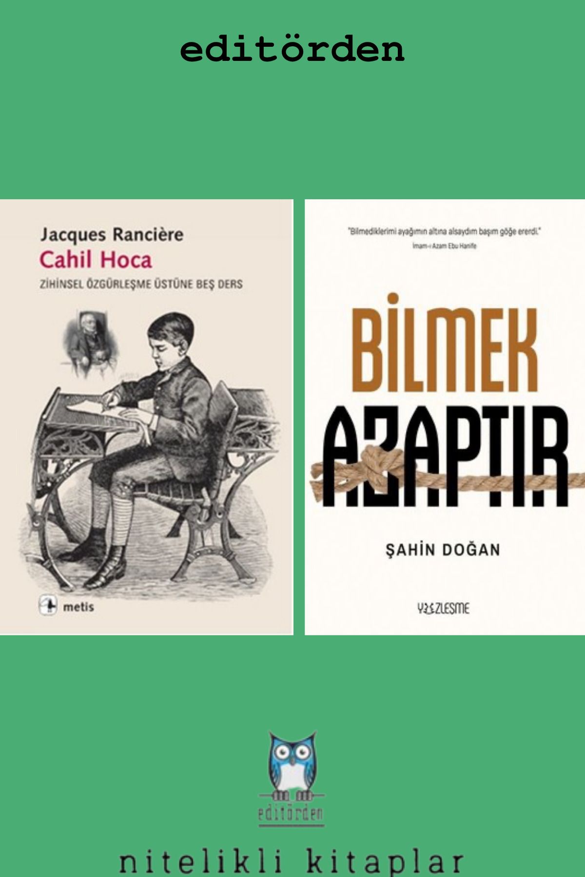 Yüzleşme Yayınları Cahil Hoca - Bilmek Azaptır / Şahin Doğan