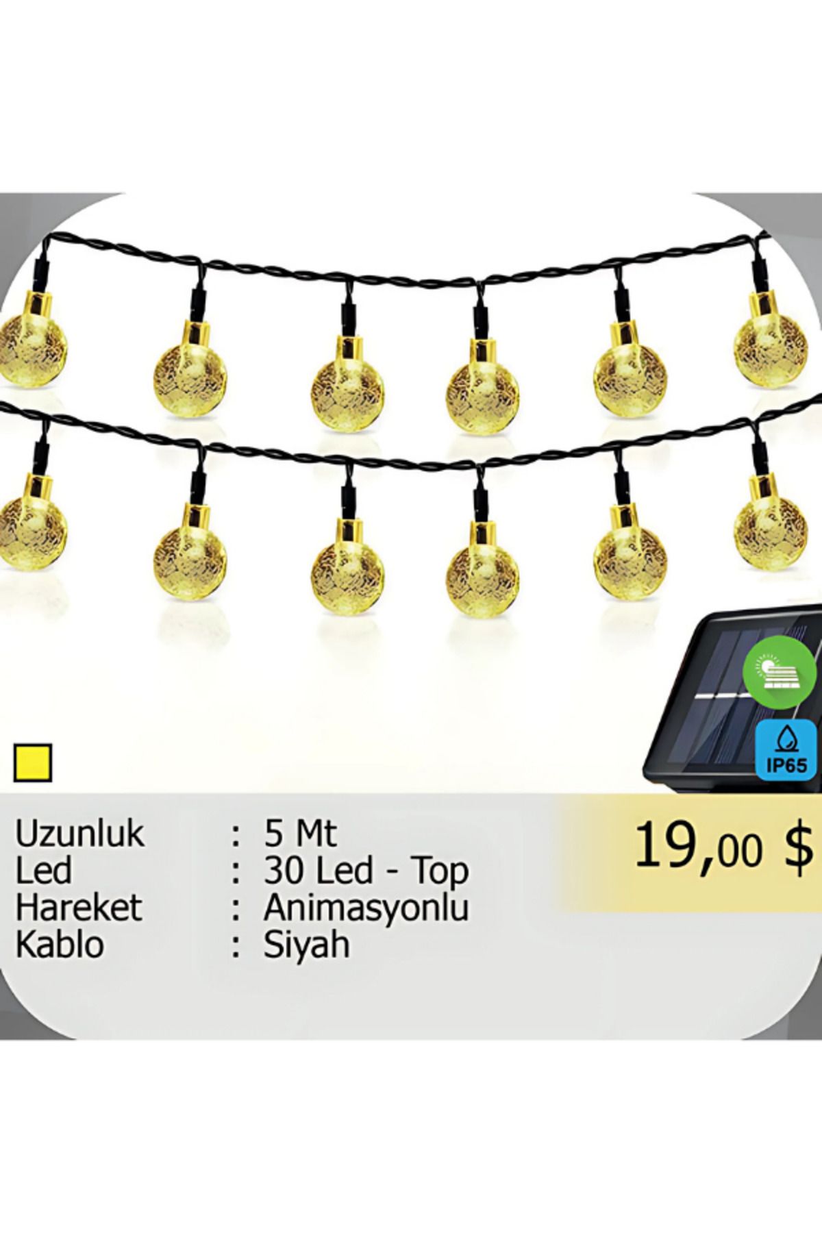 ELKHOUSE ElektrikHouse LED Peri Işığı 30 Led - Top Animasyonlu - 5 Metre