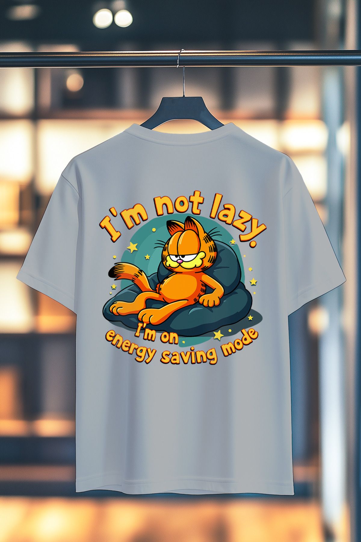 BookOrBook IM not Lazy Garf %100 Pamuk Premium Kalite Sırt Baskılı T-Shirt