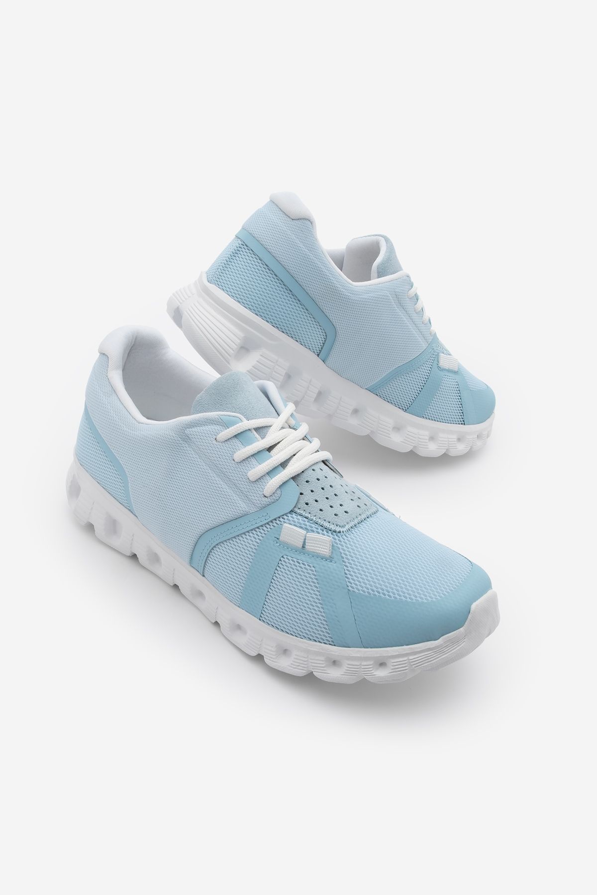 Marjin Kadın Sneaker Eva Taban Örgü Triko Koşu Ve Yürüyüş Spor Ayakkabı Renvis Mavi