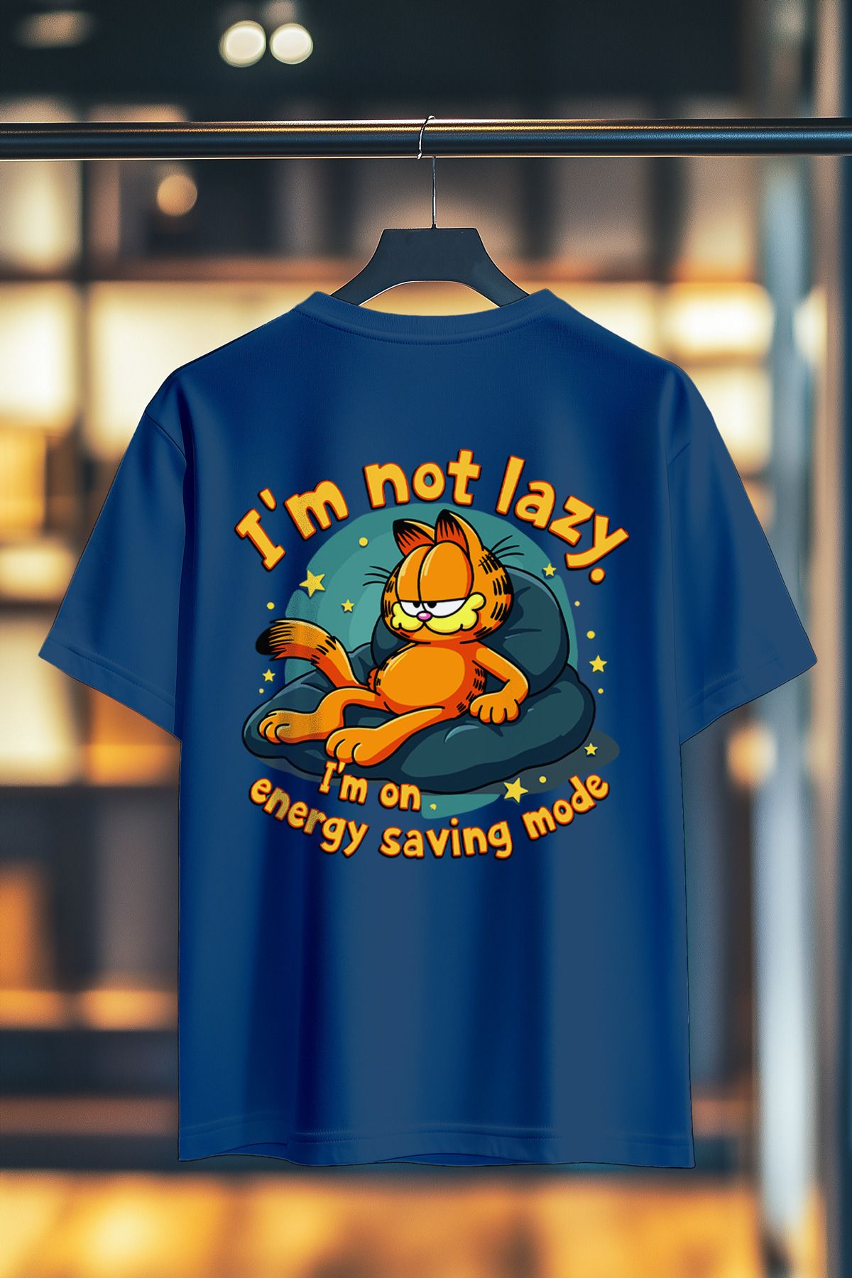 BookOrBook IM not Lazy Garf %100 Pamuk Premium Kalite Sırt Baskılı T-Shirt