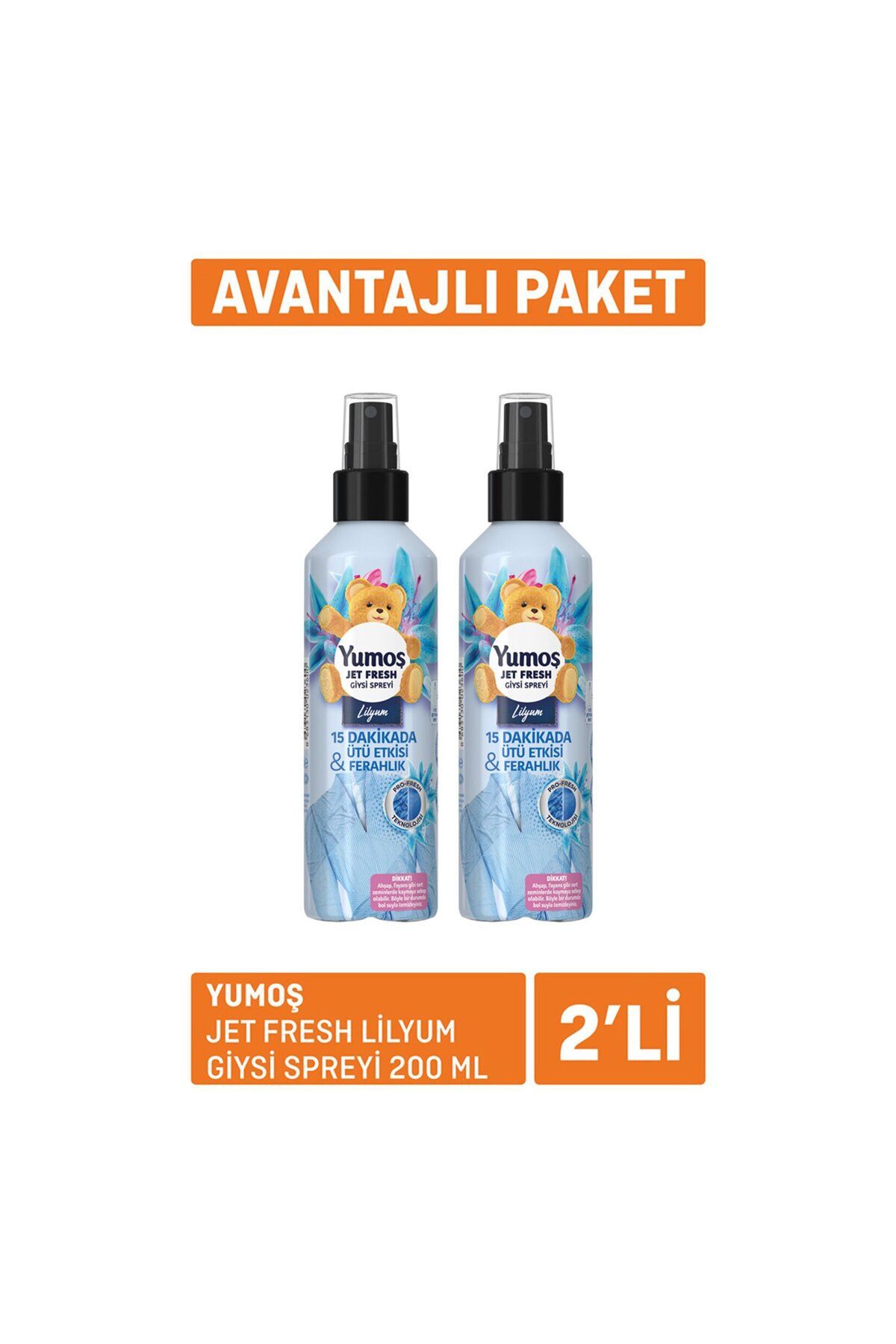 Yumoş Yumoş Jet Fresh Lilyum Giysi Spreyi 2X200 Ml