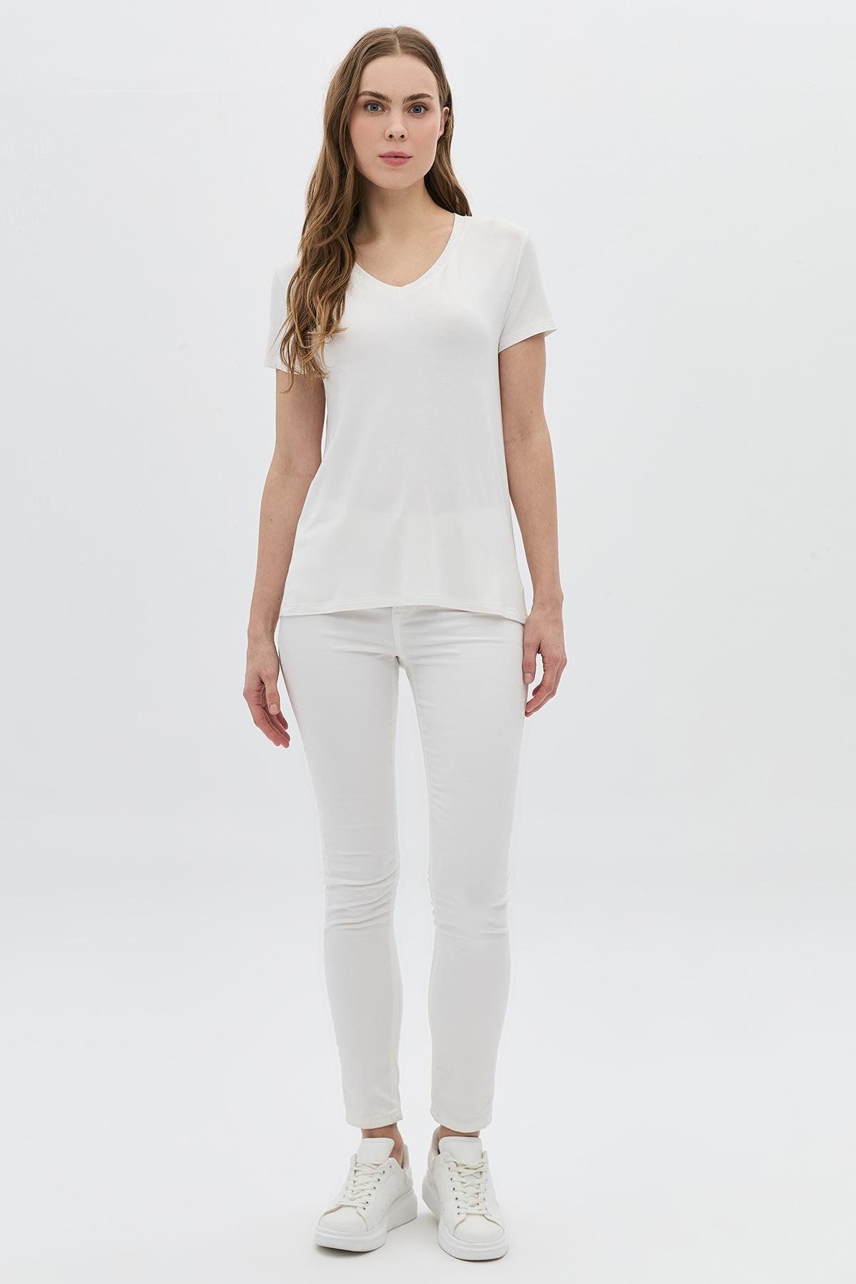 DAIDO Basic Viskon V Yaka T-Shirt
