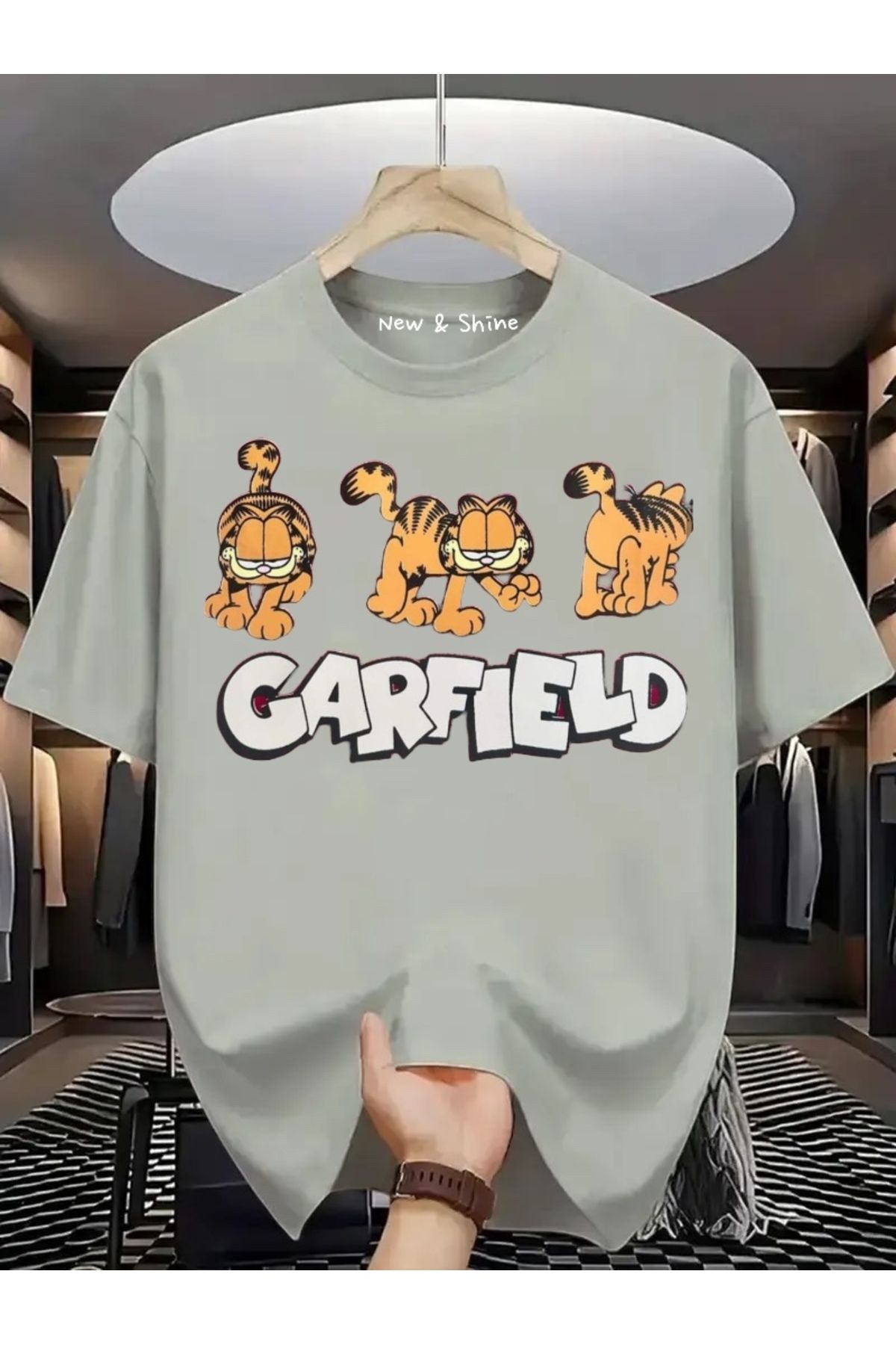 New Shine Garfield Baskılı Oversize T-Shirt