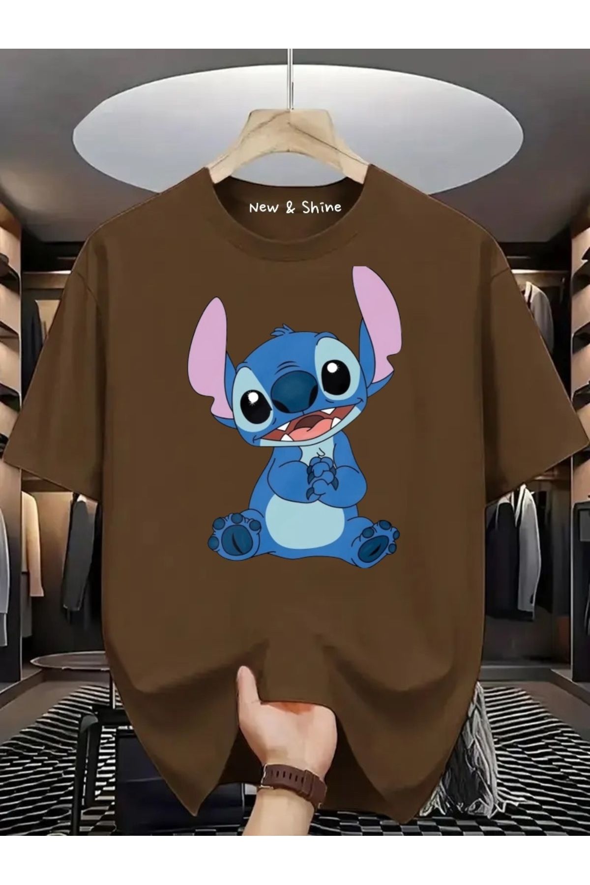 New Shine Stitch Baskılı Oversize T-Shirt