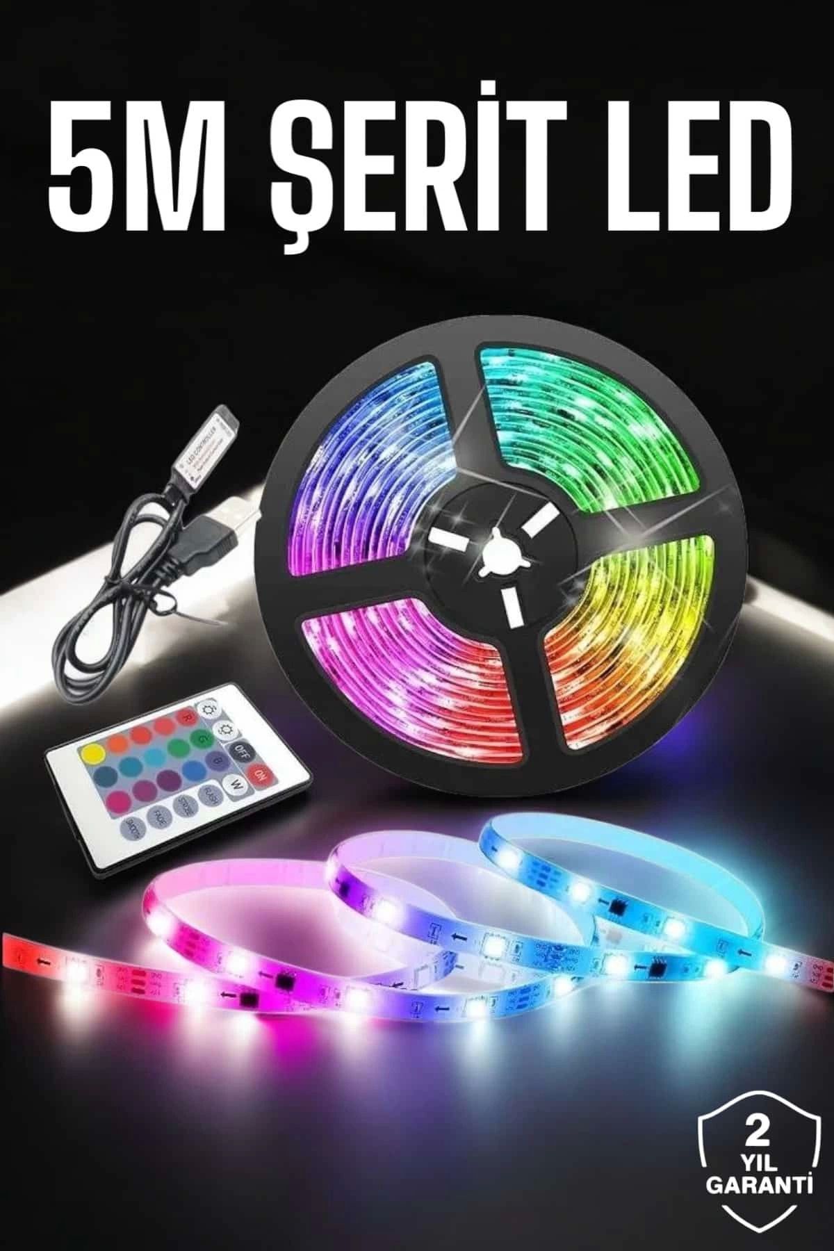 Heez Led Işık 5 Metre Şerit Led RGB Işıklı