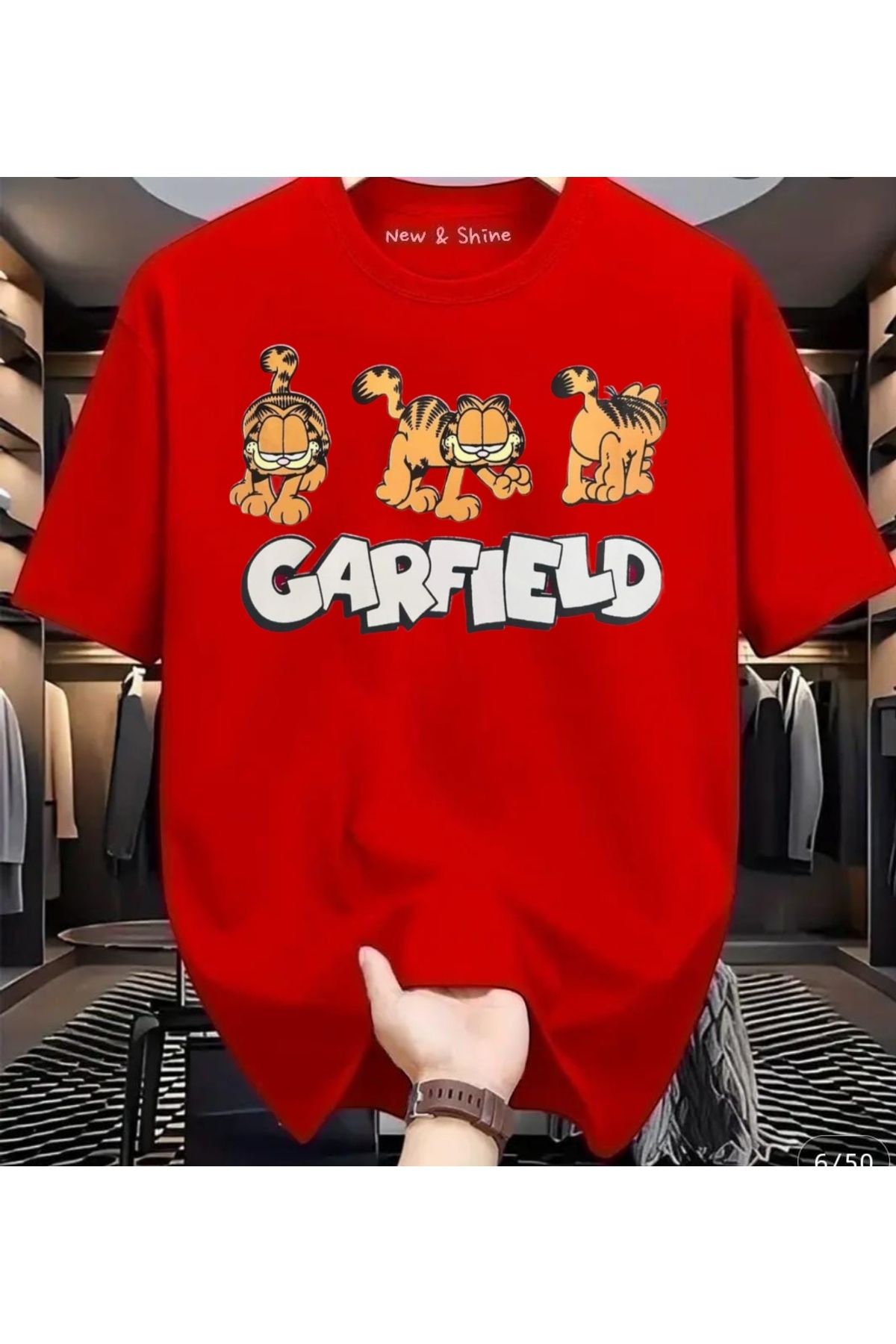 New Shine Garfield Baskılı Oversize T-Shirt