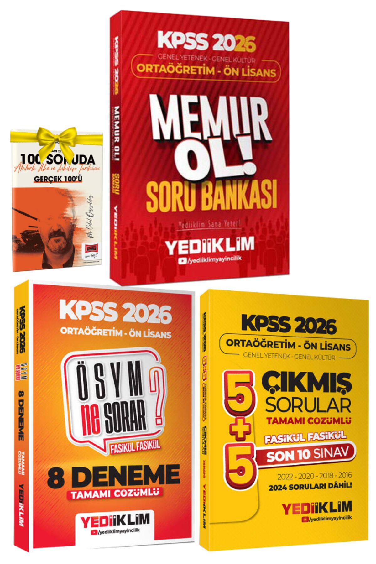 Yediiklim Yayınları 2026 Yediiklim KPSS Ortaöğretim Ön Lisans Soru Bankası+Ortaöğretim Ön Lisans Deneme+Çıkmış Sorular