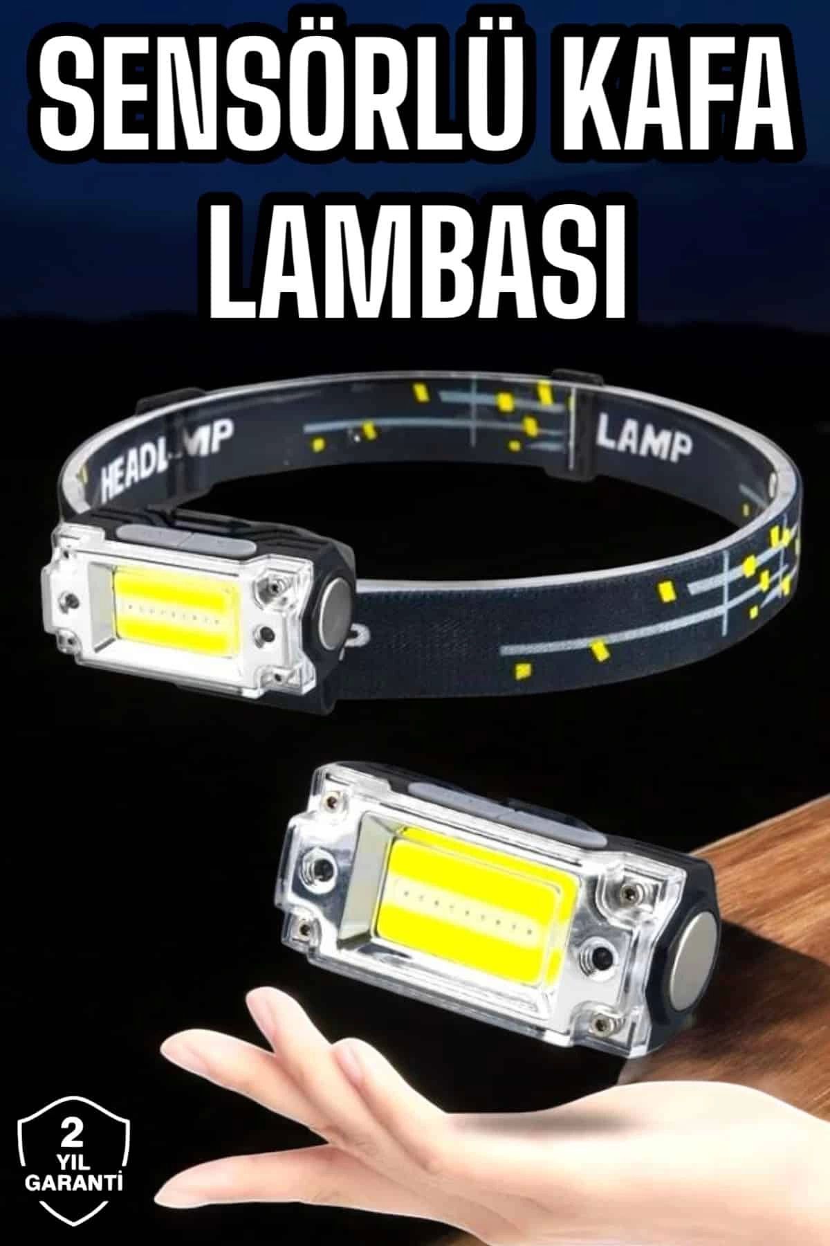 Heez Kafa Lambası El Fenerli Kamp Lambası USB Şarjlı Esnek Lamba