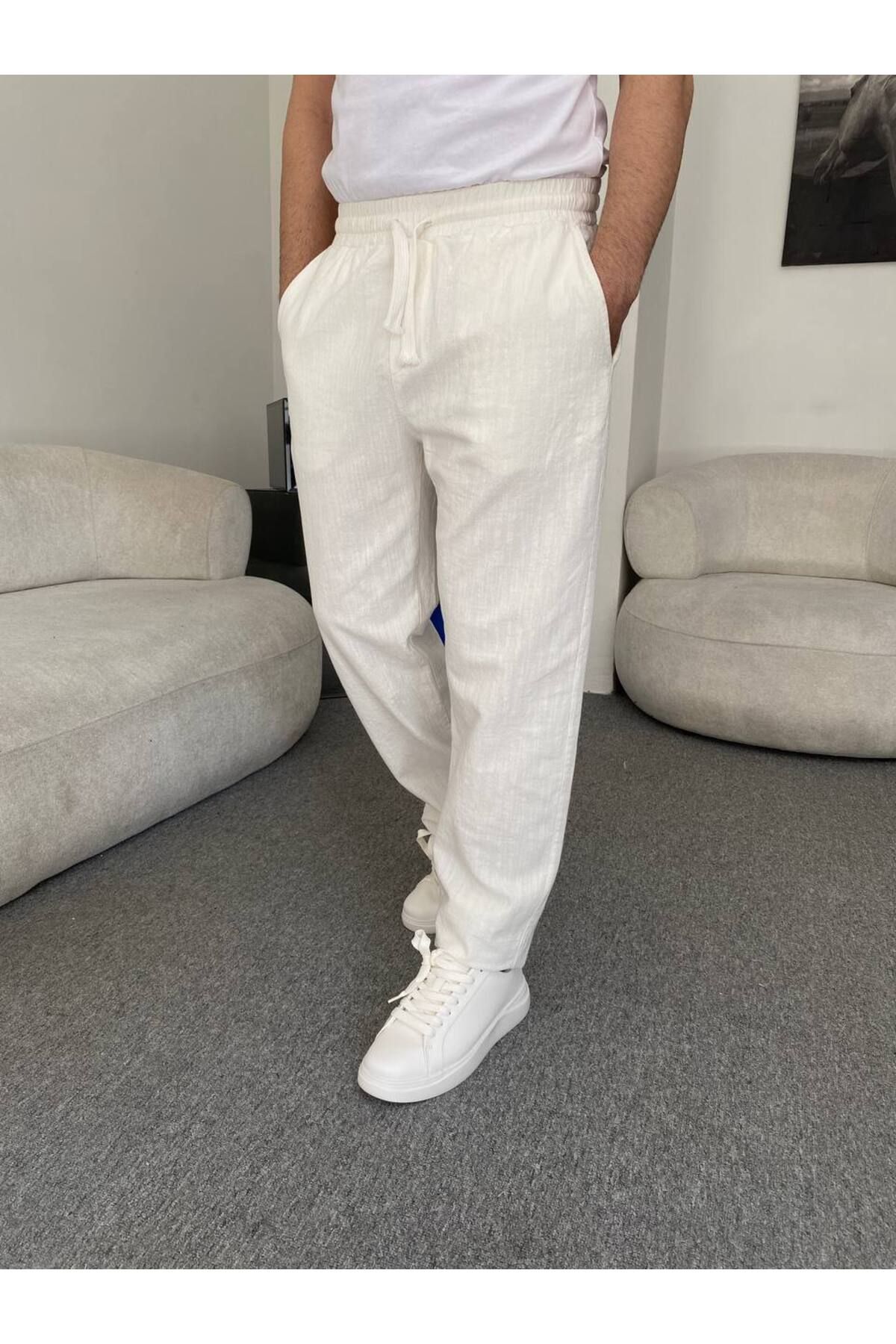 Thebomb Erkek Cotton Keten Bol Paça Pantolon Jogger Pnt2026