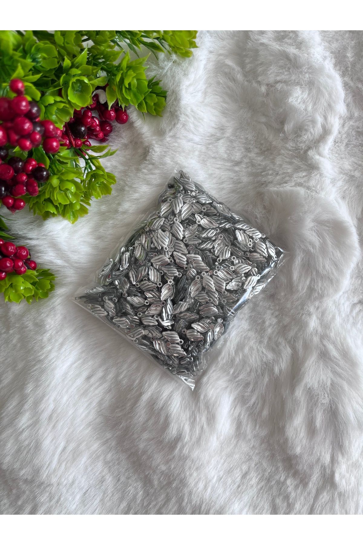 pulsan 50gr Yazma Oya Pulu Yaprak Gümüş