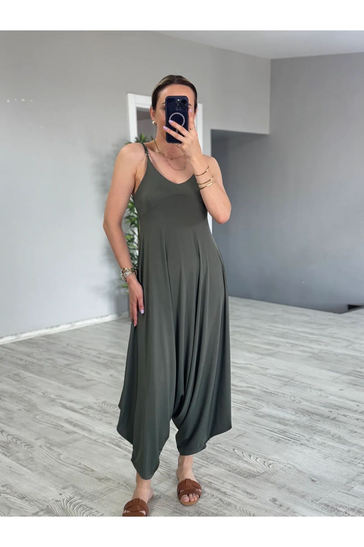Rouge basıc AYARLANABİLİR ASKILI ŞALVAR TULUM
