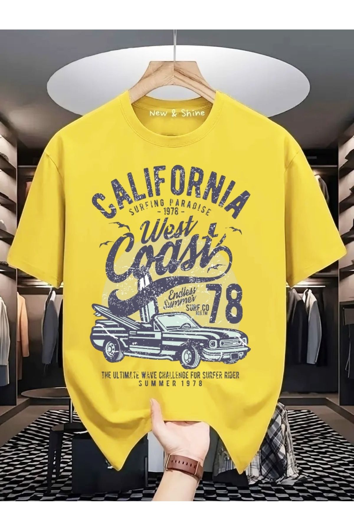 New Shine California Baskılı Oversize T-Shirt