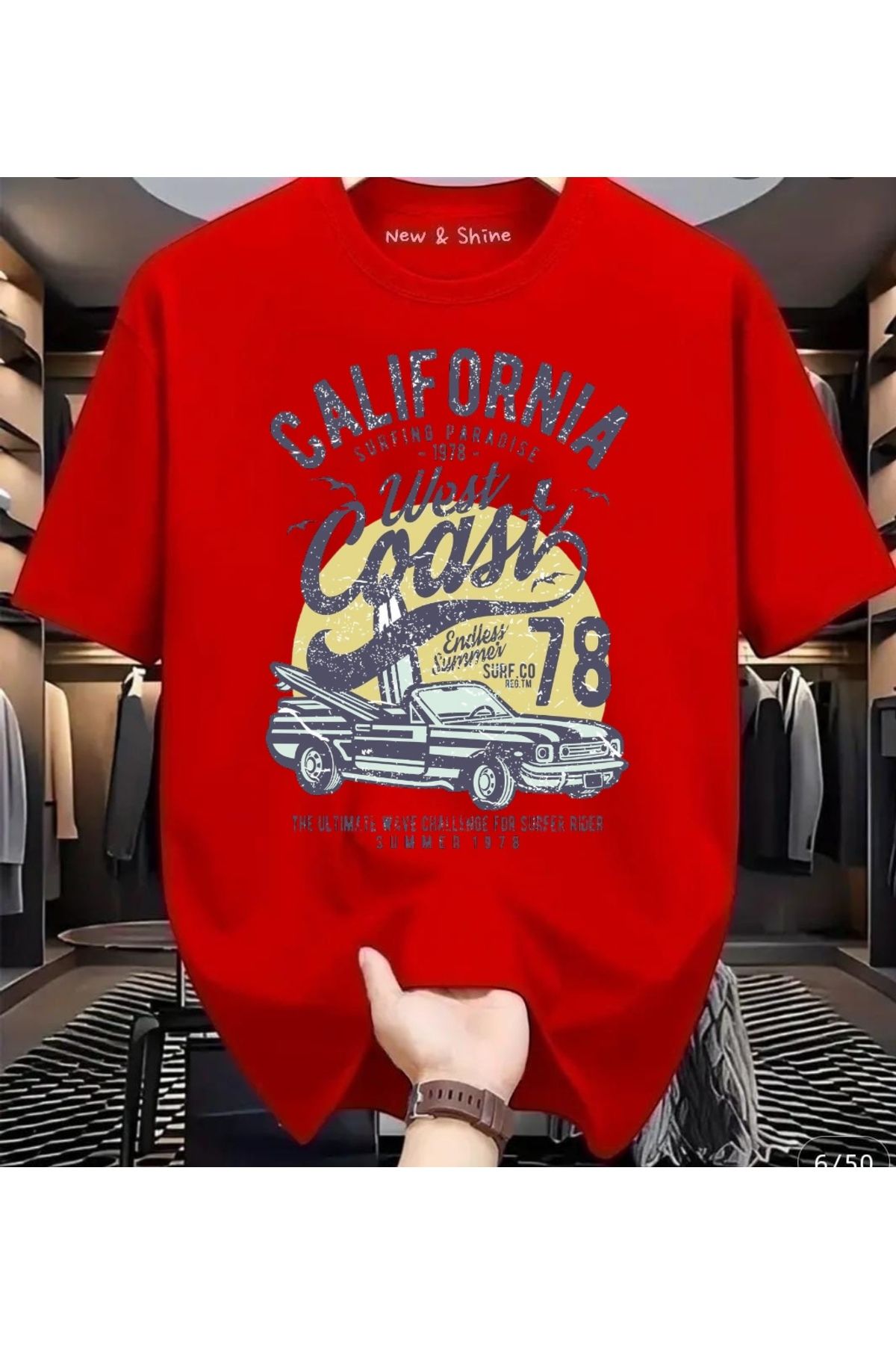 New Shine California Baskılı Oversize T-Shirt
