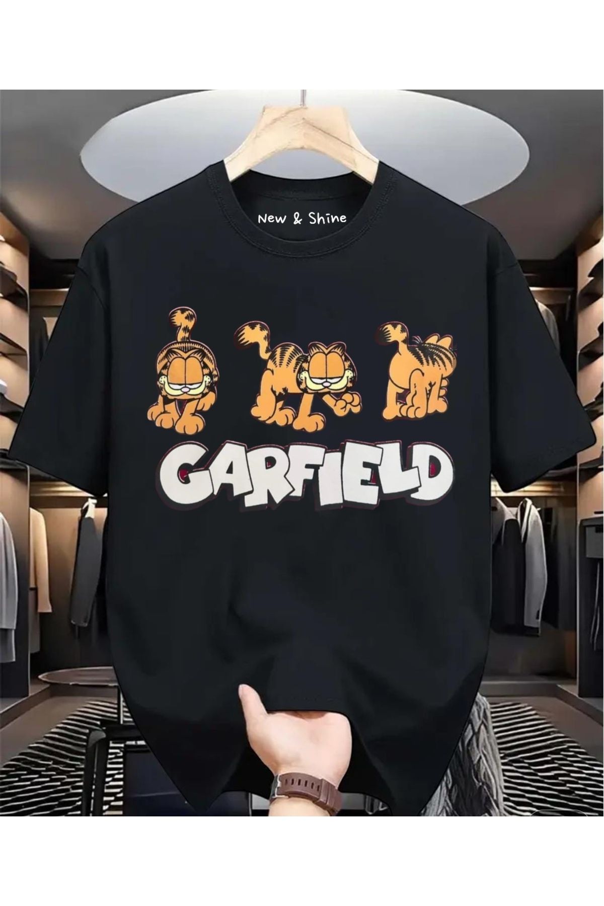 New Shine Garfield Baskılı Oversize T-Shirt