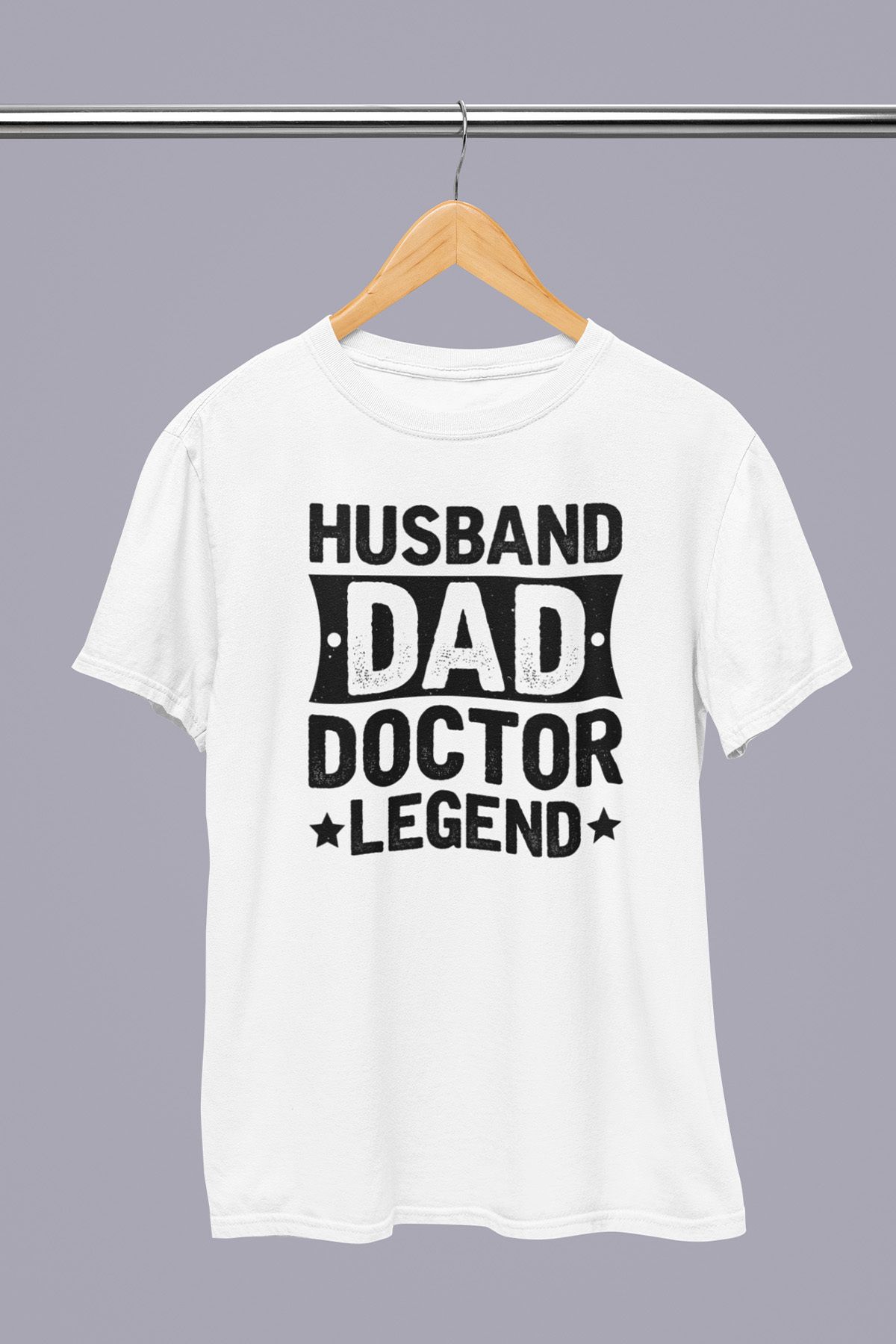 giftkonsept Husband Dad Doctor Legend Doktor Hediyelik %100 Pamuklu Regular Beyaz Tişört