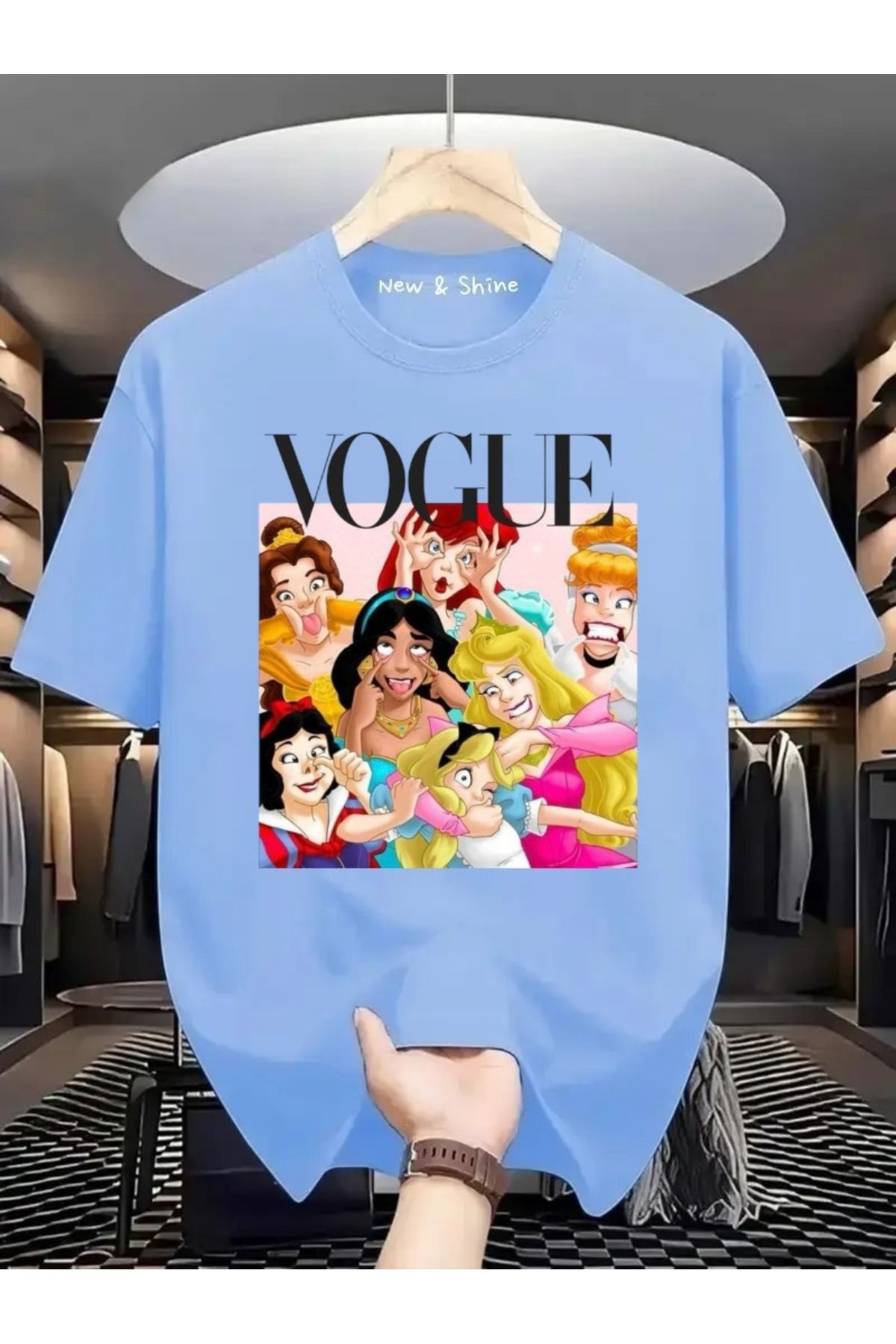 New Shine Prensesler Baskılı Oversize T-Shirt