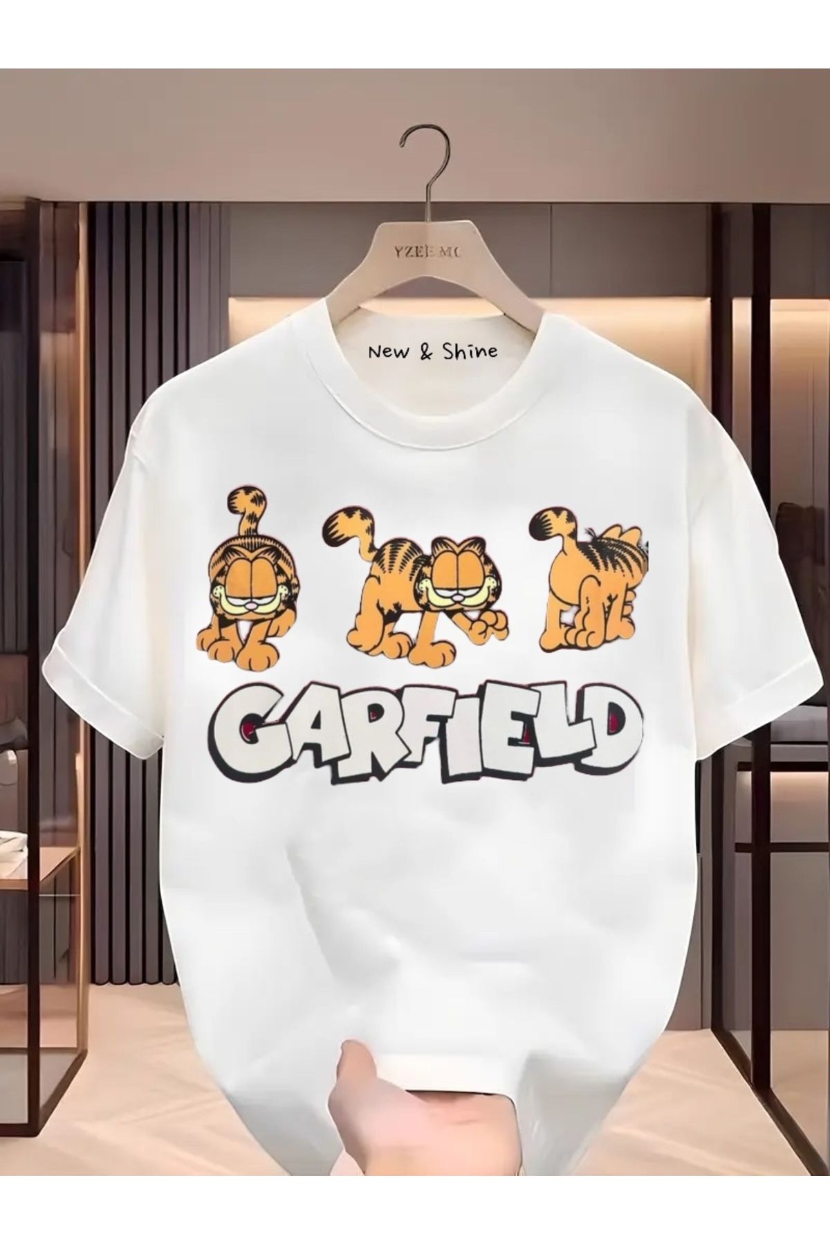 New Shine Garfield Baskılı Oversize T-Shirt
