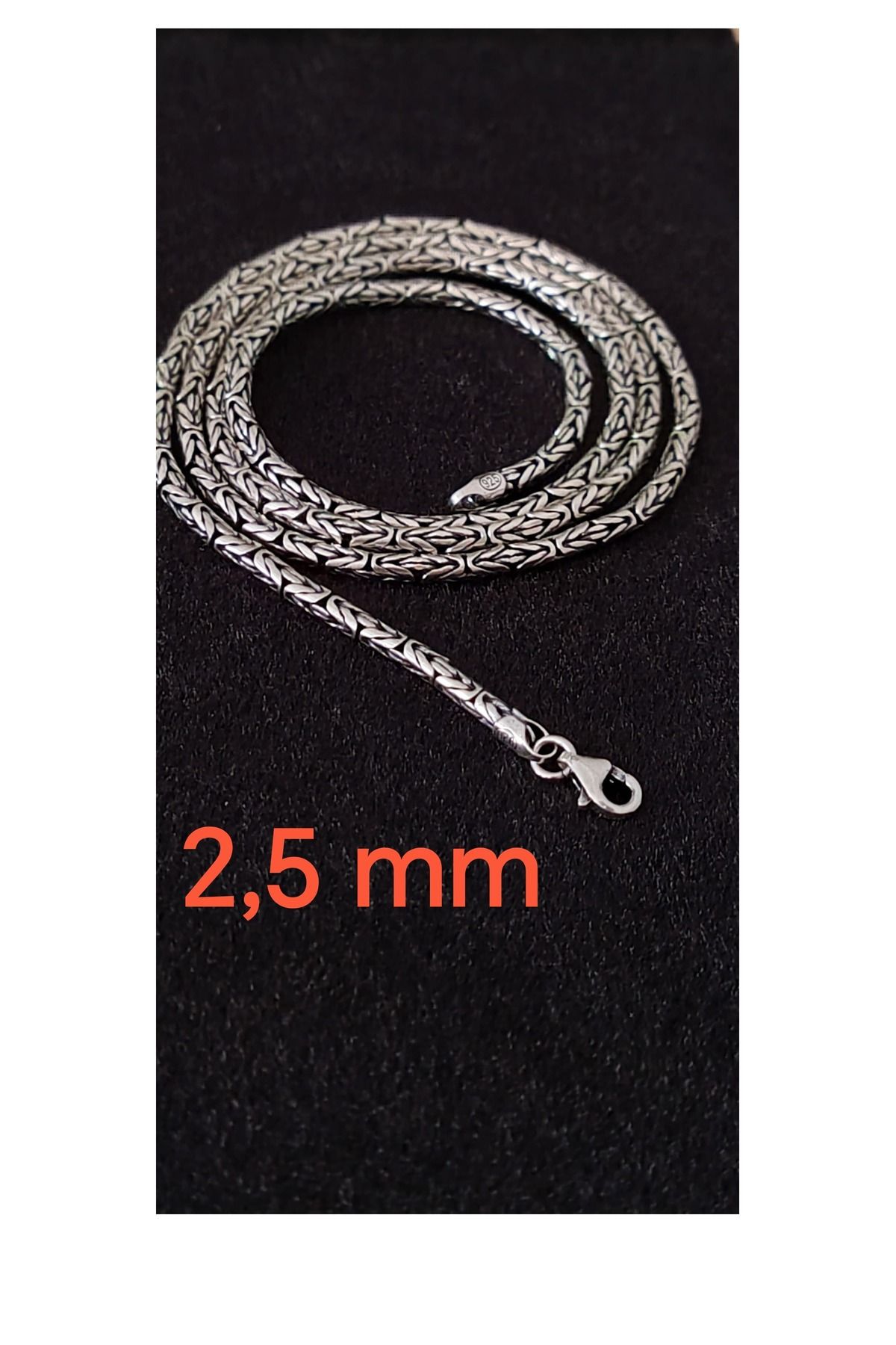 NUR GÜMÜŞ 925 AYAR GÜMÜŞ KRAL ZİNCİR KOLYE 2,5 mm