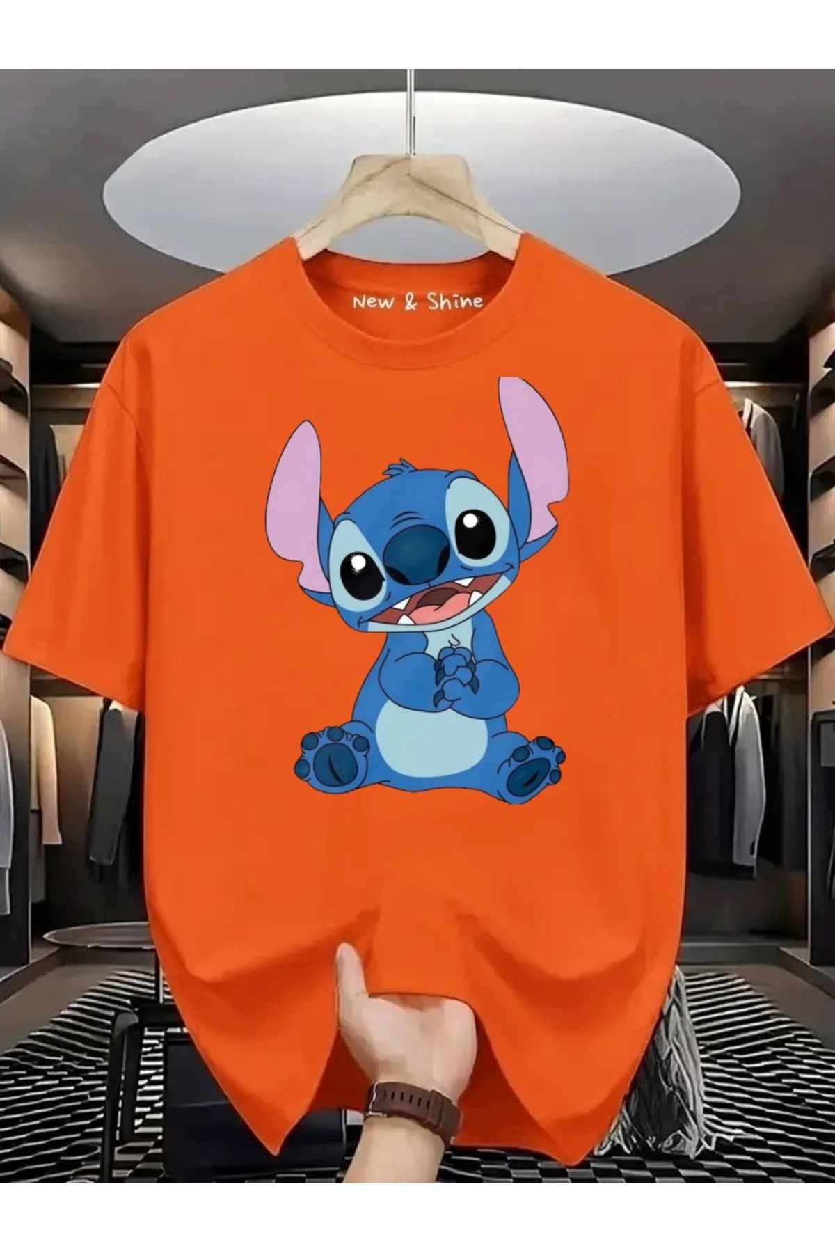 New Shine Stitch Baskılı Oversize T-Shirt