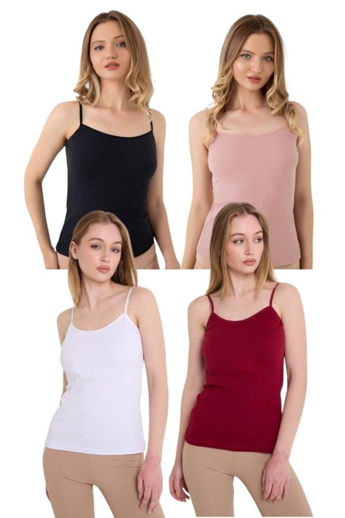 MrrMajestic 4 LÜ SET FİTİLLİ KADIN ATLET