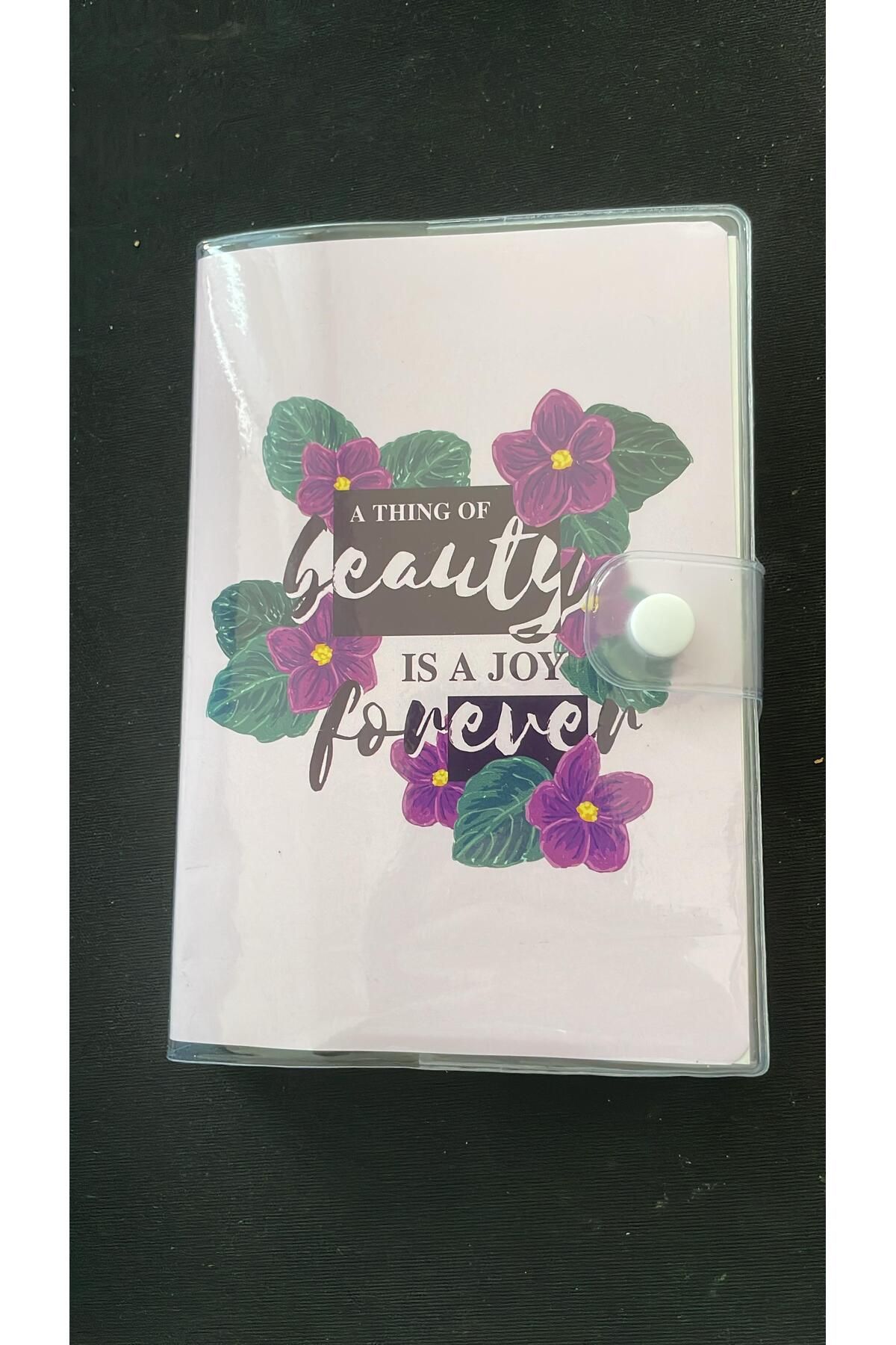 Buka Plus anta boy çıtçıtlı A6 Gül desenli defter/ Ajanda
