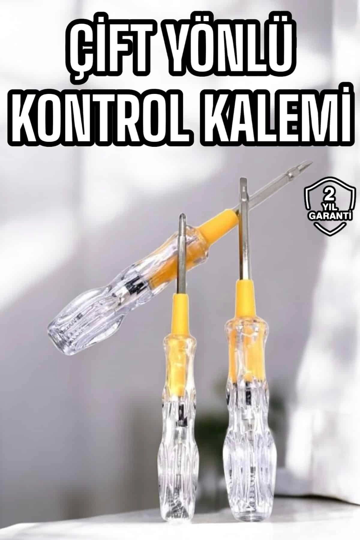 yusuftex Çift Taraflı Elektrik Kontrol Kalemi Şeffaf Tornavida