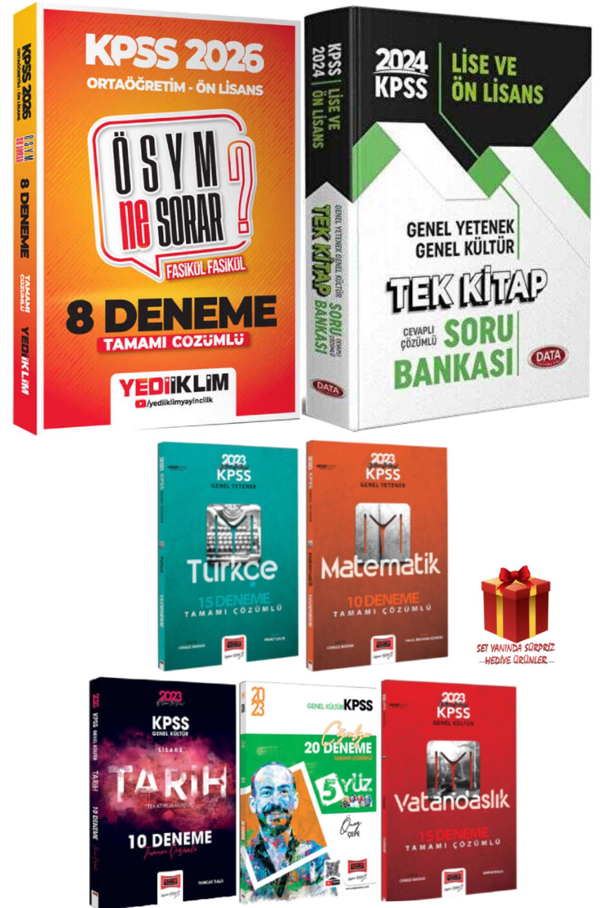 Yediiklim Yayınları 2026 Yediiklim KPSS Ortaöğretim Ön Lisans Deneme+Ortaöğretim Ön Lisans Soru Bankası+KPSS Deneme Seti