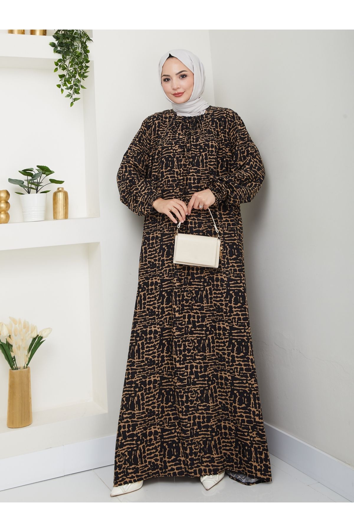 Nevayla Moda Önü Büzgülü Viskon Elbise - İndigo / E0130
