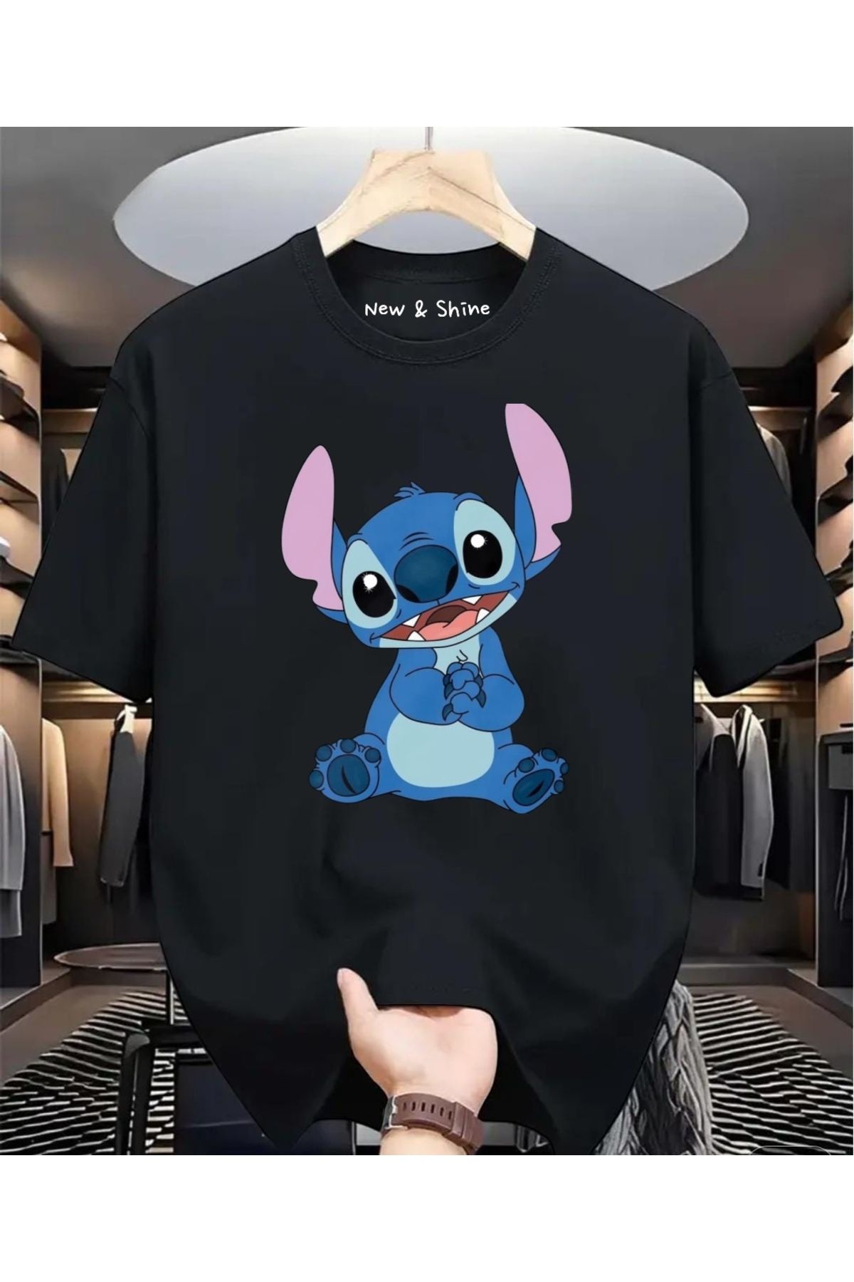 New Shine Stitch Baskılı Oversize T-Shirt