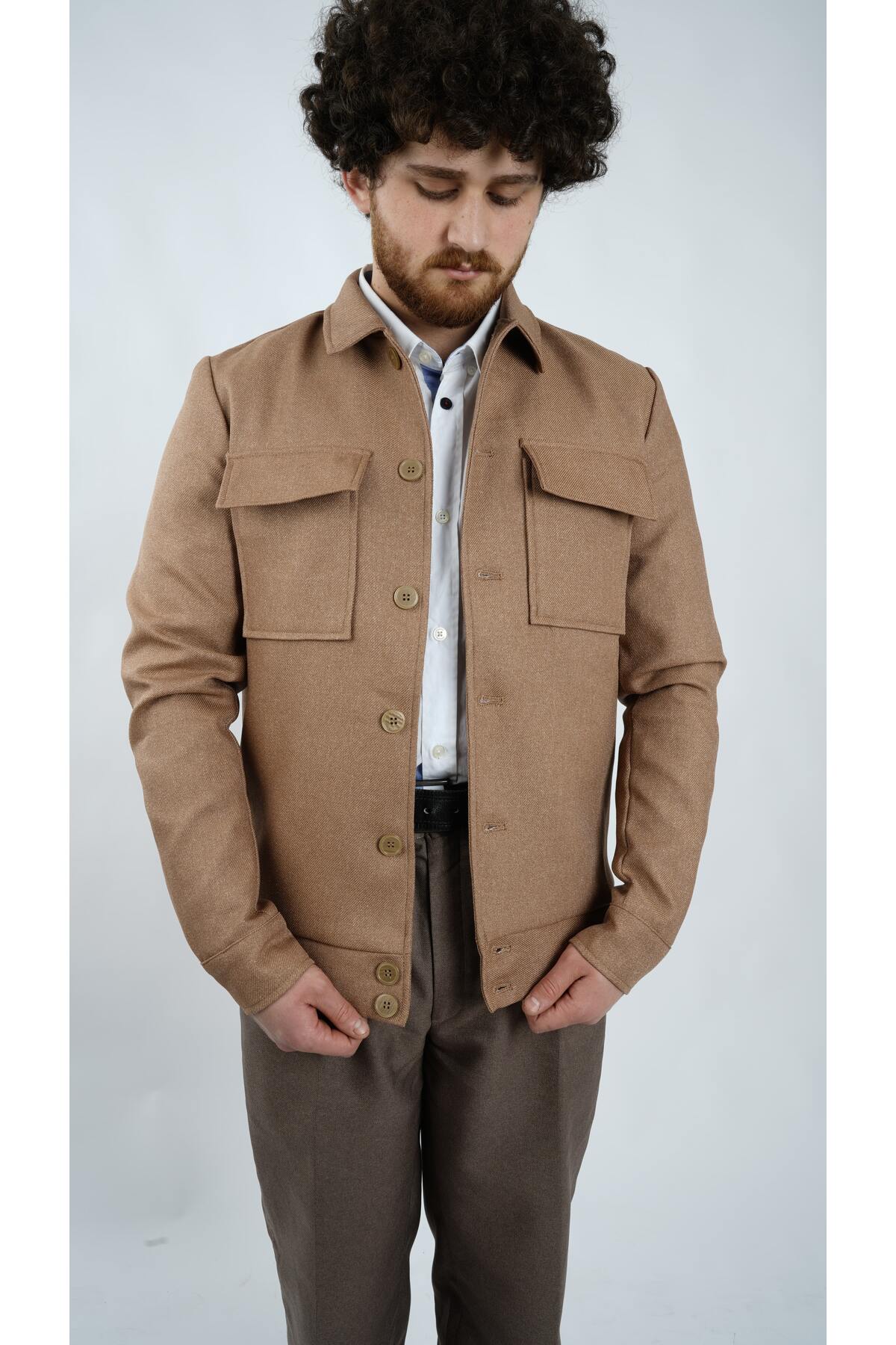 Koch London  Erkek Camel Renk Regular Fit Cepli Mevsimlik Ceket - Görsel 2