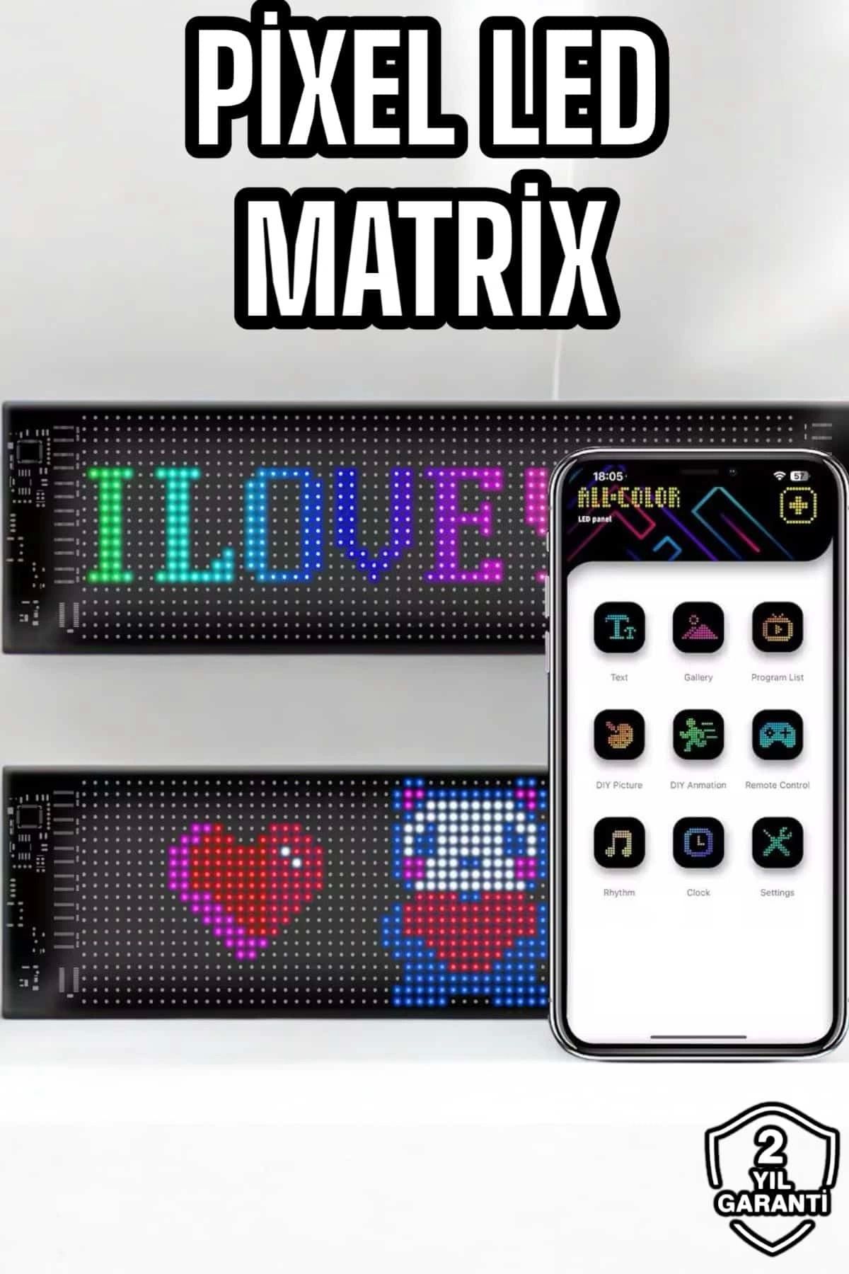 Heez Otomobil Uyumlu Led Matrix Dijital Ekran Bluetooth Bağlantılı 16X24