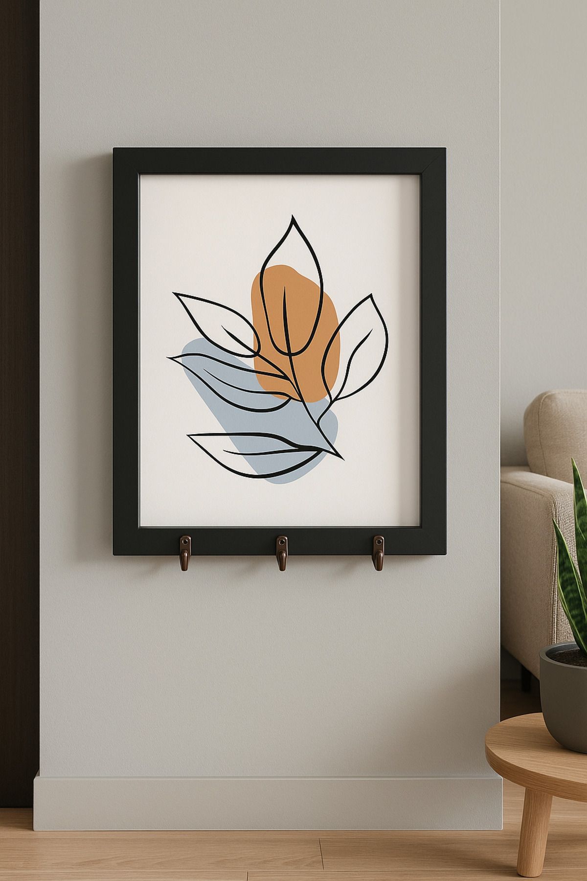 Efem Dekor 🖼️ 3 Kancalı Modern Anahtar Askısı – Askı Gibi Değil, Sanat Gibi!