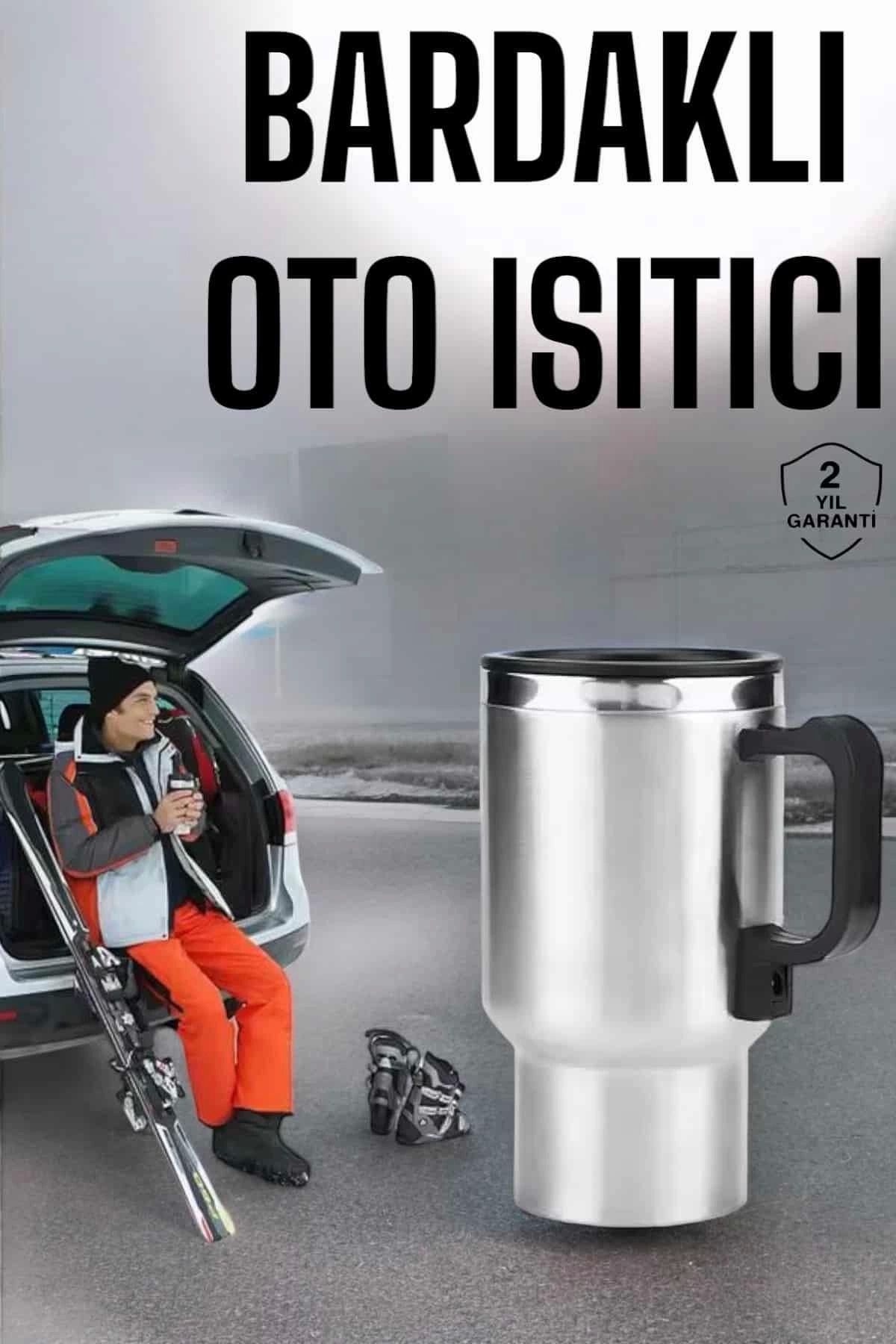 feifei Kettle Kapaklı Araç İçi Termos Tüm Arabalara Uyumlu Çakmaklık Girişli Su Isıtıcı Bardak