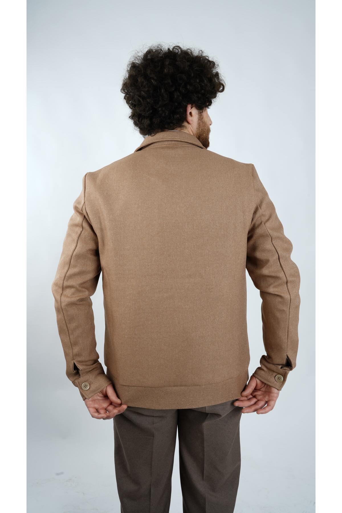 Koch London  Erkek Camel Renk Regular Fit Cepli Mevsimlik Ceket - Görsel 4
