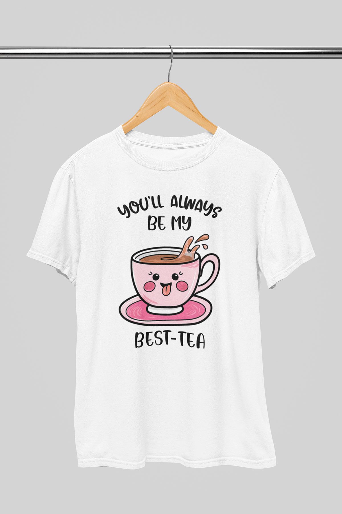 giftkonsept You'll Always Be My Best Tea Arkadaşlık Hediyelik %100 Pamuklu Regular Beyaz Tişört