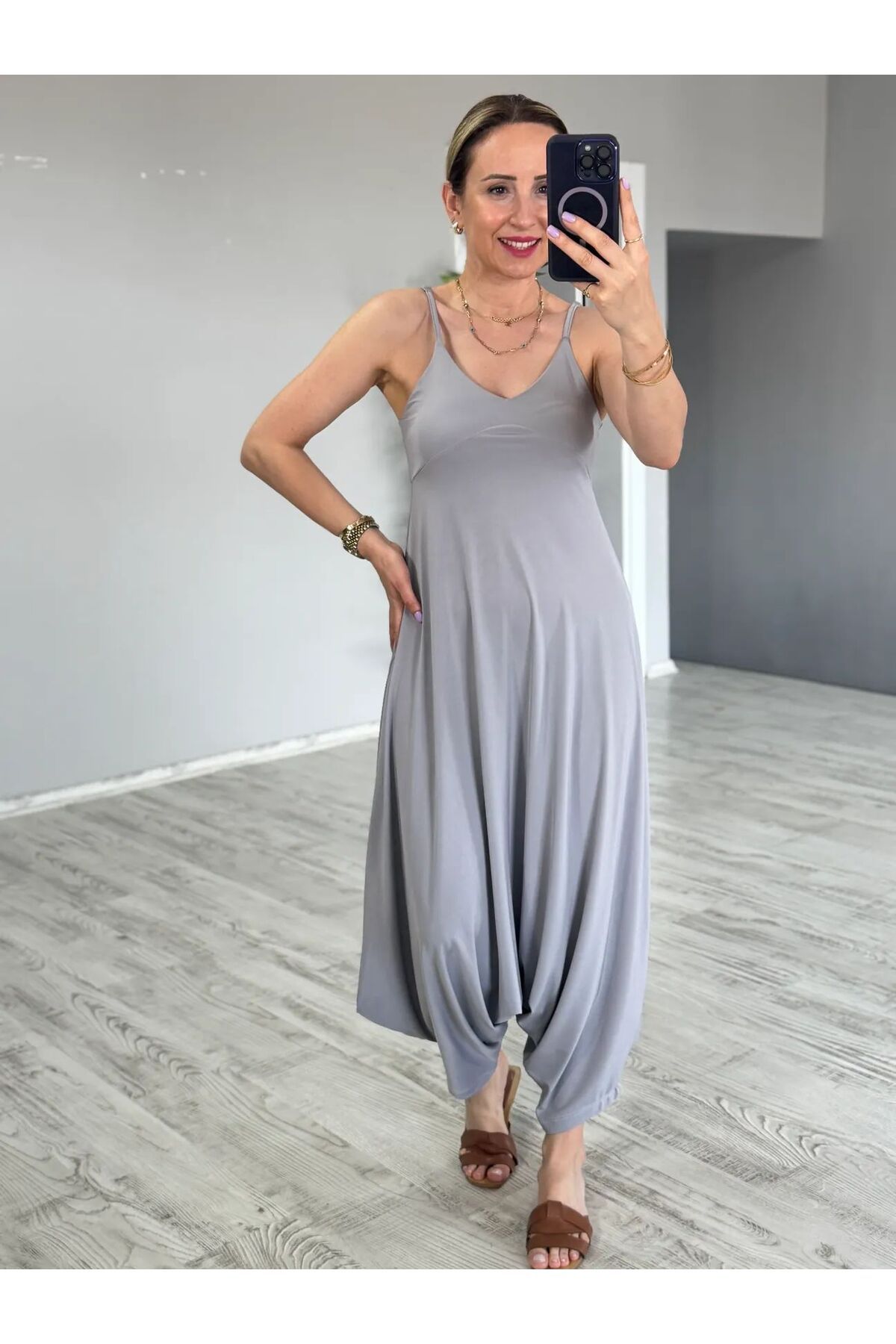 Rouge basıc AYARLANABİLİR ASKILI ŞALVAR TULUM
