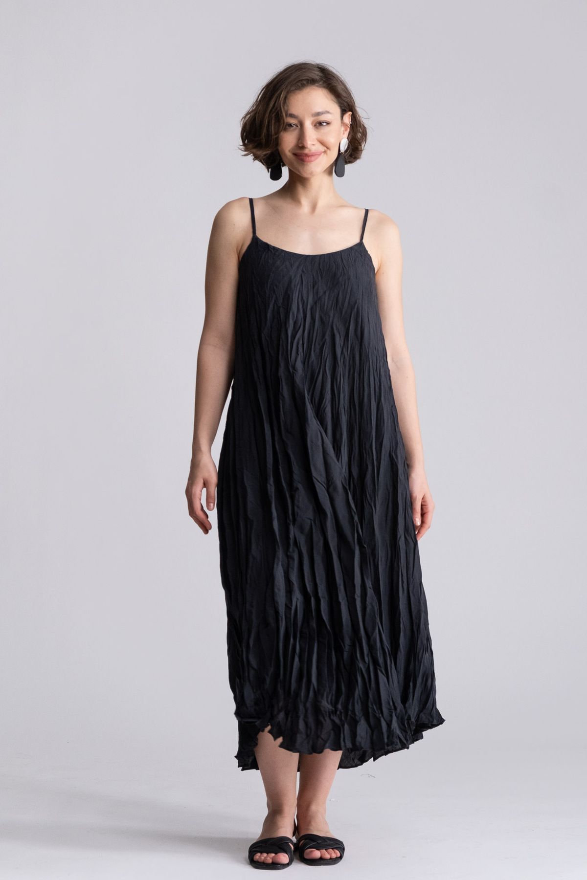 SEPANU COLLECTION Kadın Kırışık Model Askılı Elbise
