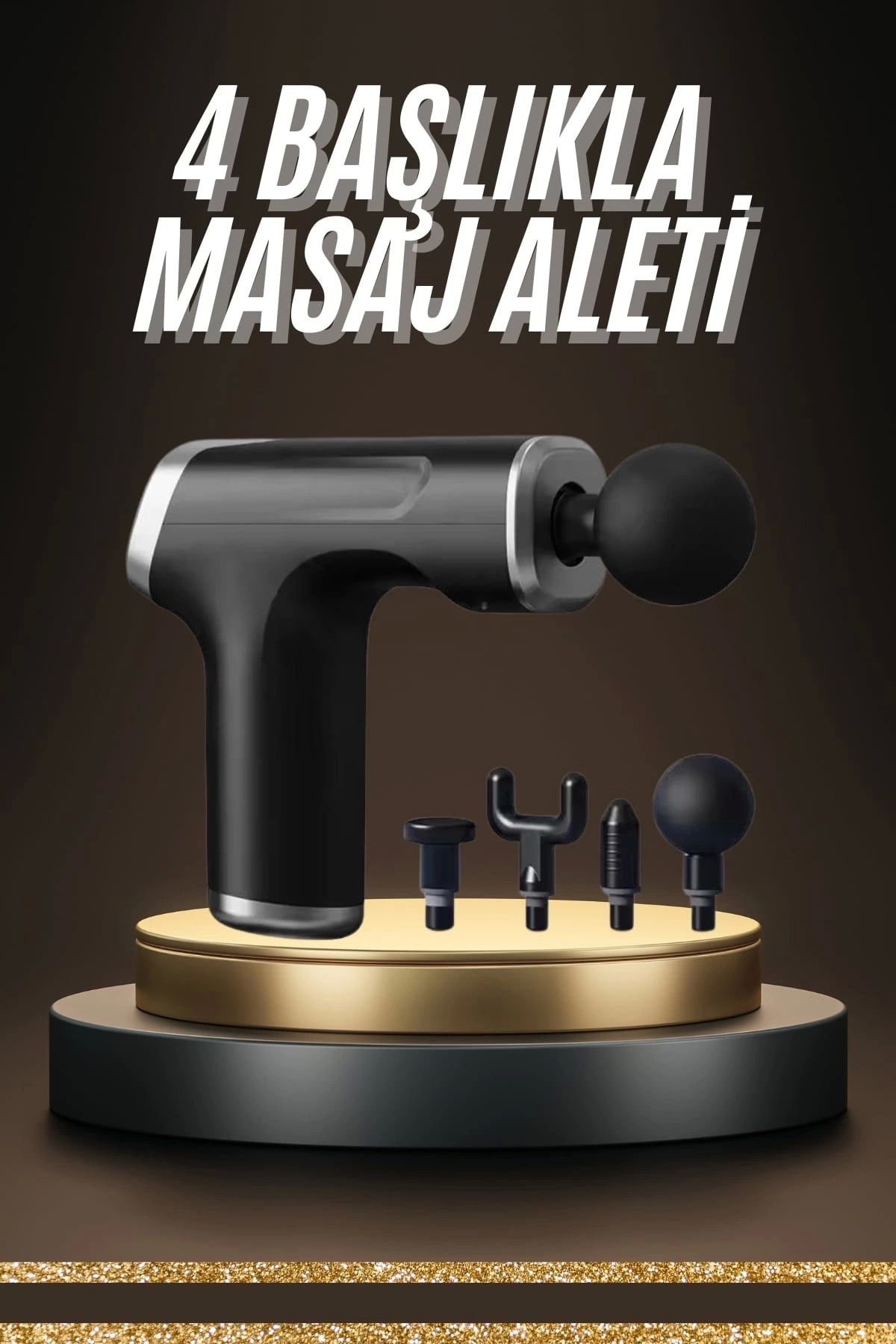 ÇAVDAR Profesyonel Masaj Tabancası Sporcu Masaj Aleti 4 Başlıklı Şarjlı Titreşimli